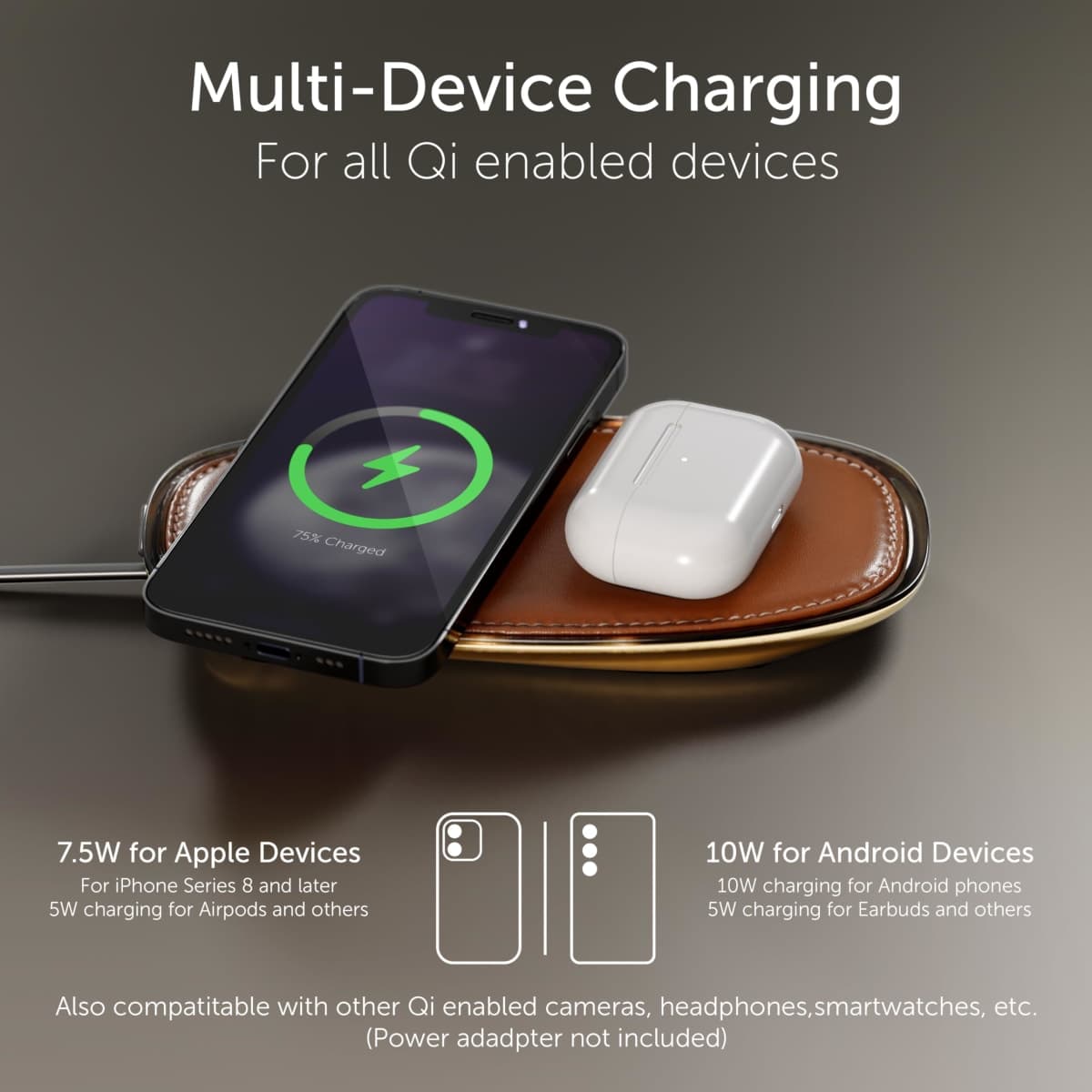 Lunar Artefacts Wireless Charger Classic Brown Plated Brass thumbnail 5