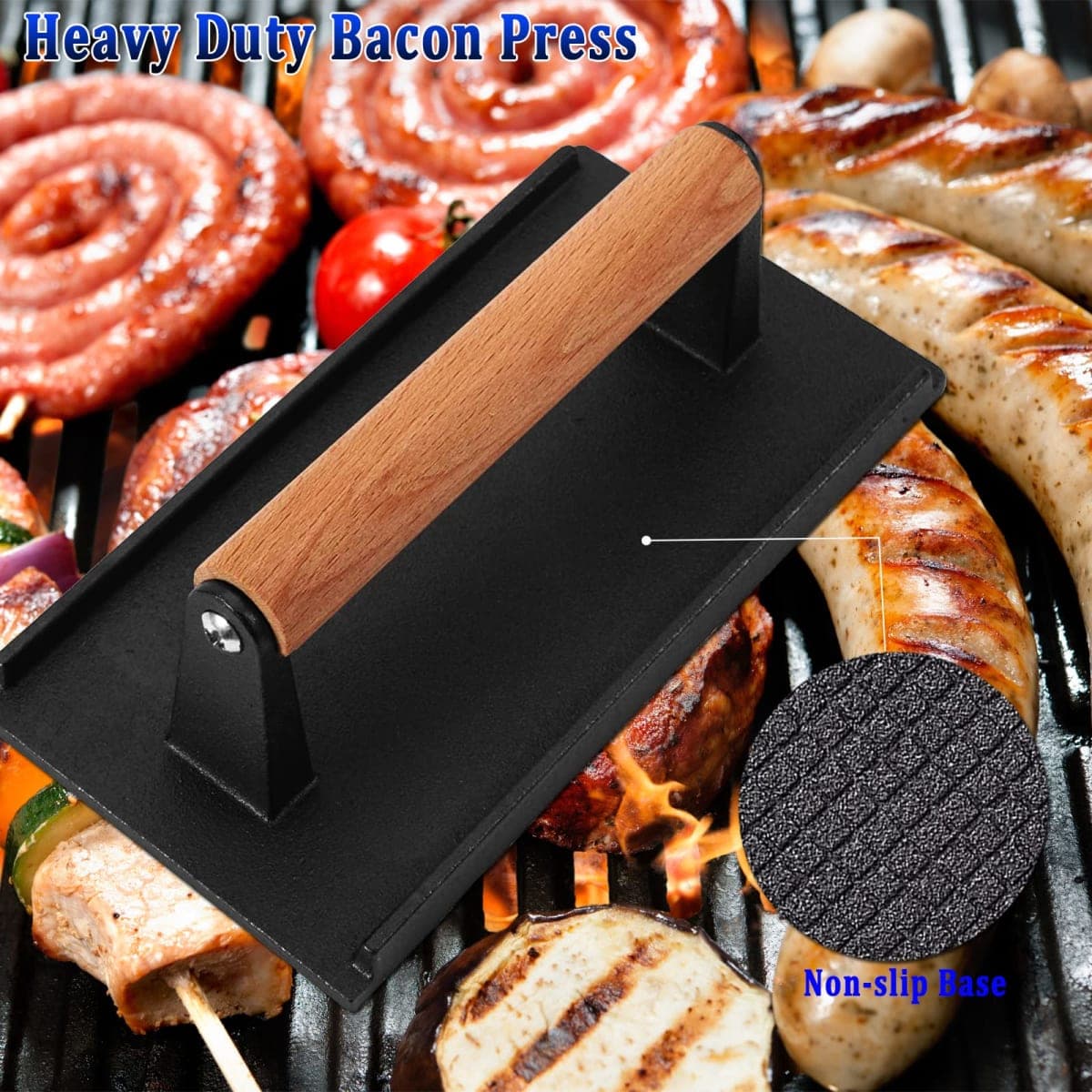 Breakfast Kit for Blackstone Grill, 7 Piece Griddle Accessories Set - Including Pancake Batter Dispenser, Bacon Press, Egg Rings, Hamburger Press Patty Maker thumbnail 4