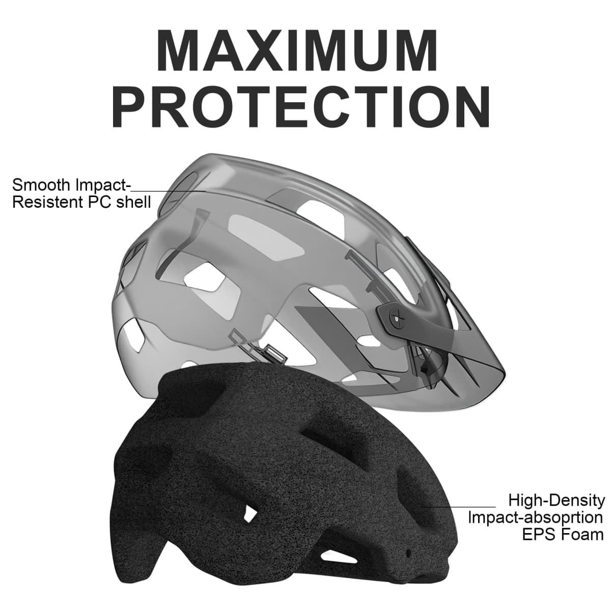 Mountain Bike Helmet Adult Men Women - Ultra Comfort, Super Lightweight Bicycle Helmets, MTB Cycling Gear Biking Accessories with Adjustable Fit & Removable Sun Visor thumbnail 3