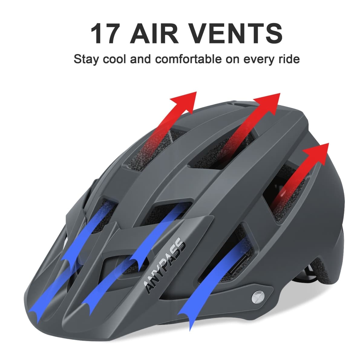 Mountain Bike Helmet Adult Men Women - Ultra Comfort, Super Lightweight Bicycle Helmets, MTB Cycling Gear Biking Accessories with Adjustable Fit & Removable Sun Visor thumbnail 4