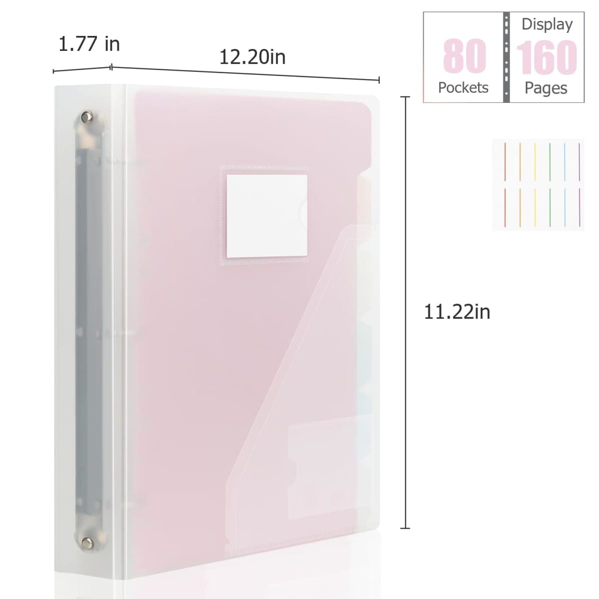 Uquelic 80-Pocket Clear Binder with Plastic Sleeves for Letter/A4 Size thumbnail 4