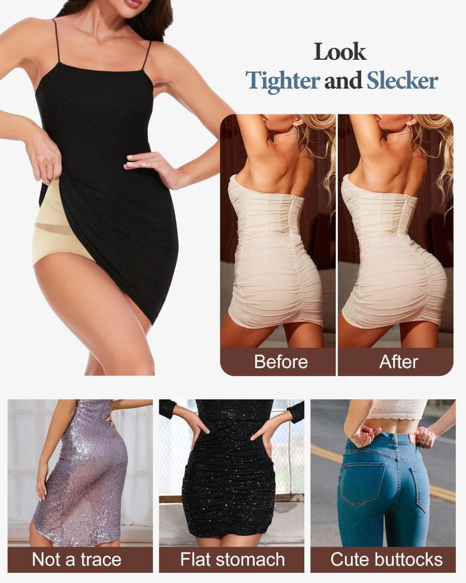 MIOTAN Womens Tummy Control Underwear High Waisted Shapewear 4/5 Pack, Multicolor-b, Large thumbnail 3