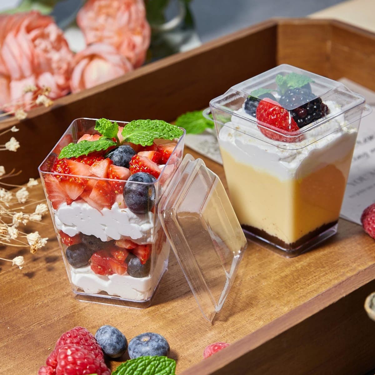 Zezzxu 5 oz Small Dessert Cups with Lids and Spoons, 75 Pcs Serves 25 thumbnail 5