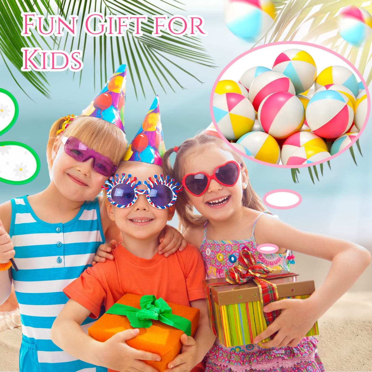 Jerify 48pcs Mini Beach Stress Balls 2.5 Inch PU Foam Relief Stress Squeeze Ball Beach Party Favors Small Summer Pool Relief Toys for Kids Birthday Hawaiian Luau Party Pool Water Games(Vivid Color) thumbnail 4