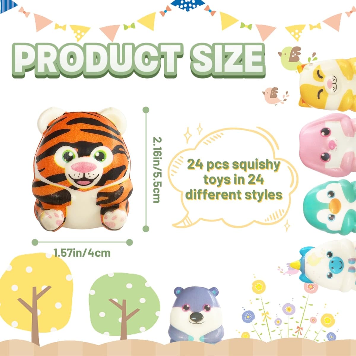 24 Pcs Party Favors Filled with Squishy Toys,Jumbo Slow Rising Squishies Toys,Soft Kawaii Animal Squishy Toys for Birthday Goodie Bag Stuffers,Pinata Stuffers,Classroom Prizes,Carnival Prizes thumbnail 2