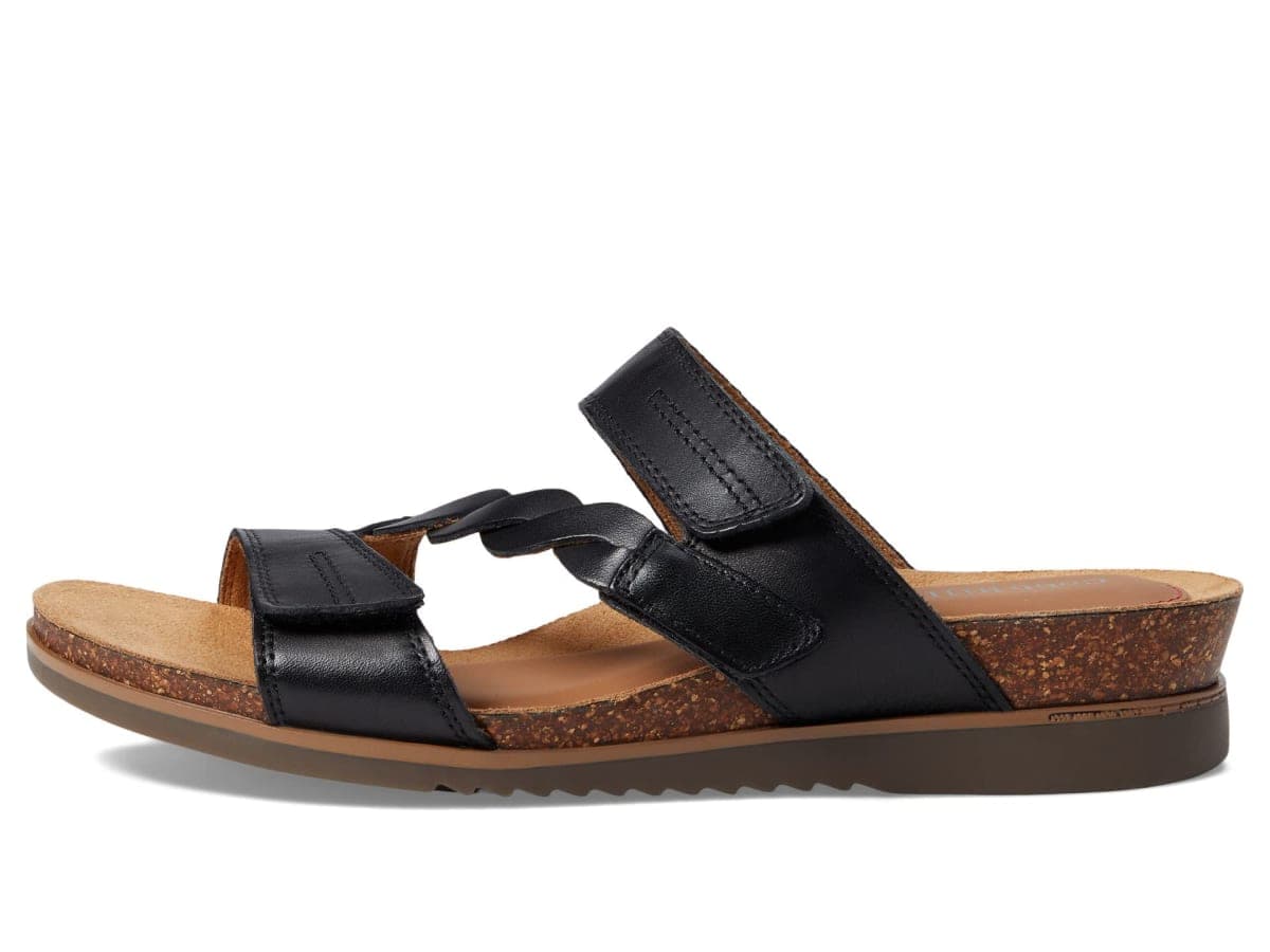 Rockport Women's May W Slide Sandal, Black Leather, 9 X-Wide thumbnail 4
