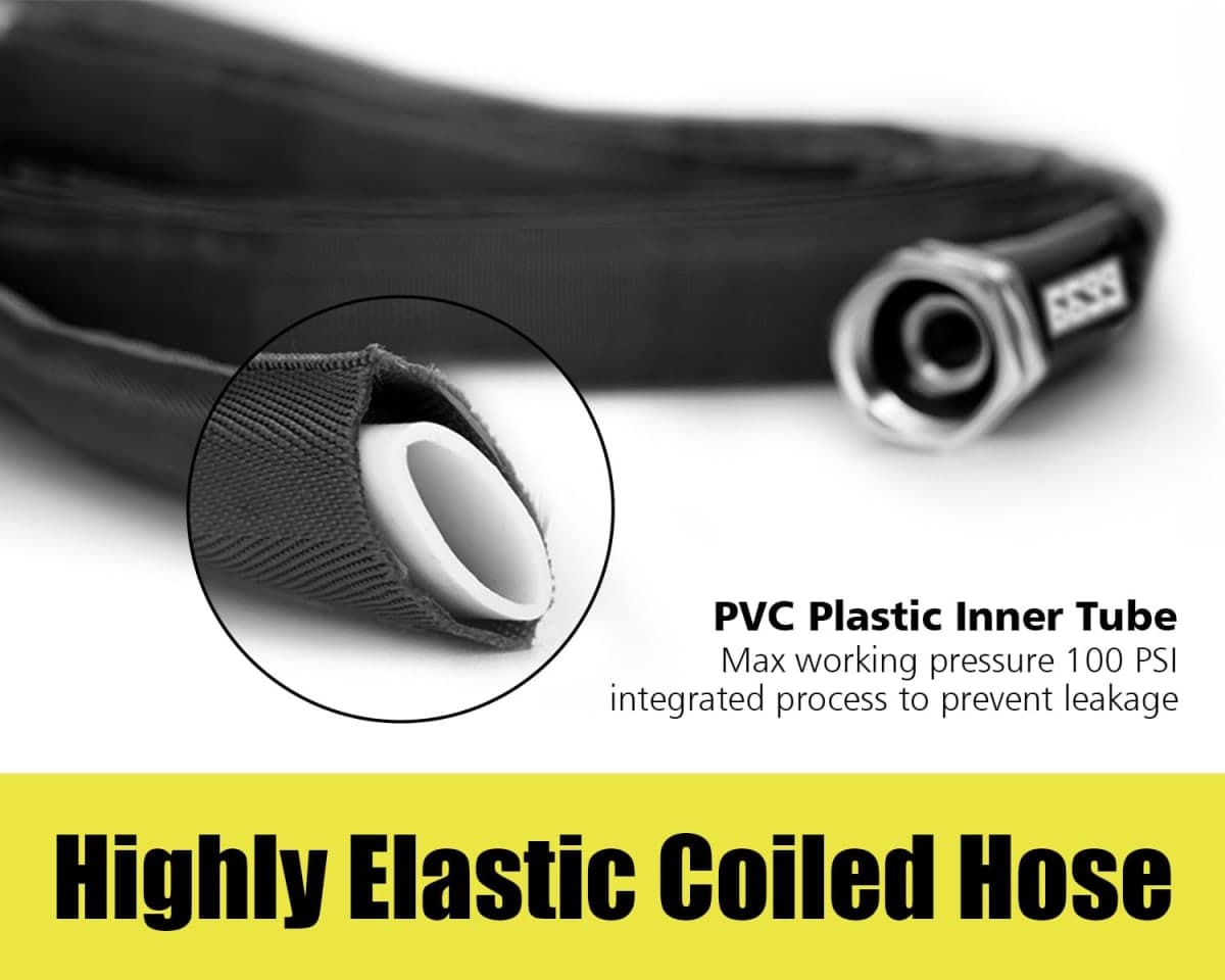 6699 Garden Hose 50FT x 5/8” Flexible Lightweight Garden Flat Water Pipe with 3/4”Solid Fittings for Watering Flowers/Lawns Car Wash Pet Washing thumbnail 5