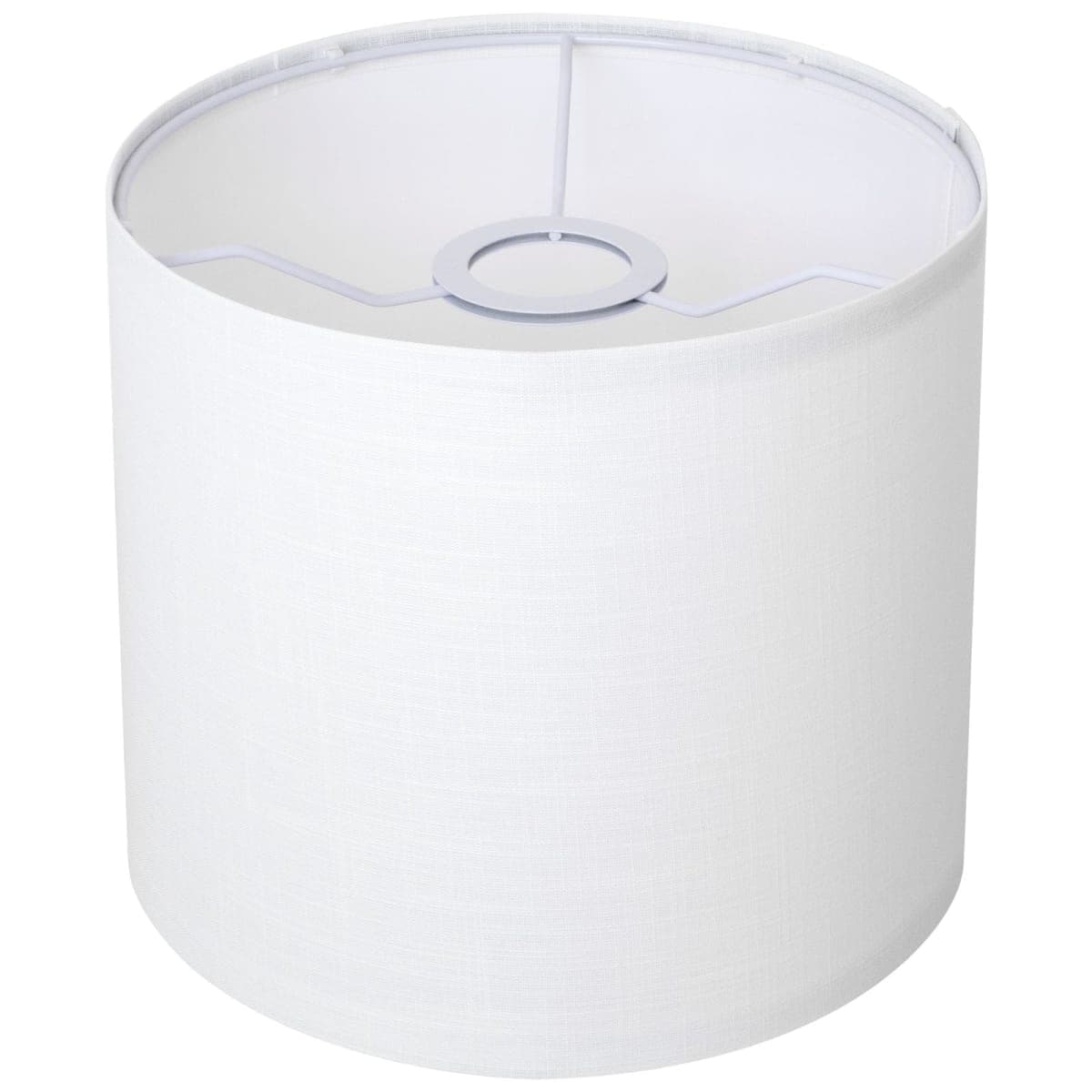 White Linen Small Drum Lampshade, 8.66" Top x 8.66" Bottom x 7.87" High Lamp Shade, Lamp Shade Replacement for Table and Floor Lamps, Pendant Light，Handcrafted Lampshade，Easy Assembly — image 1