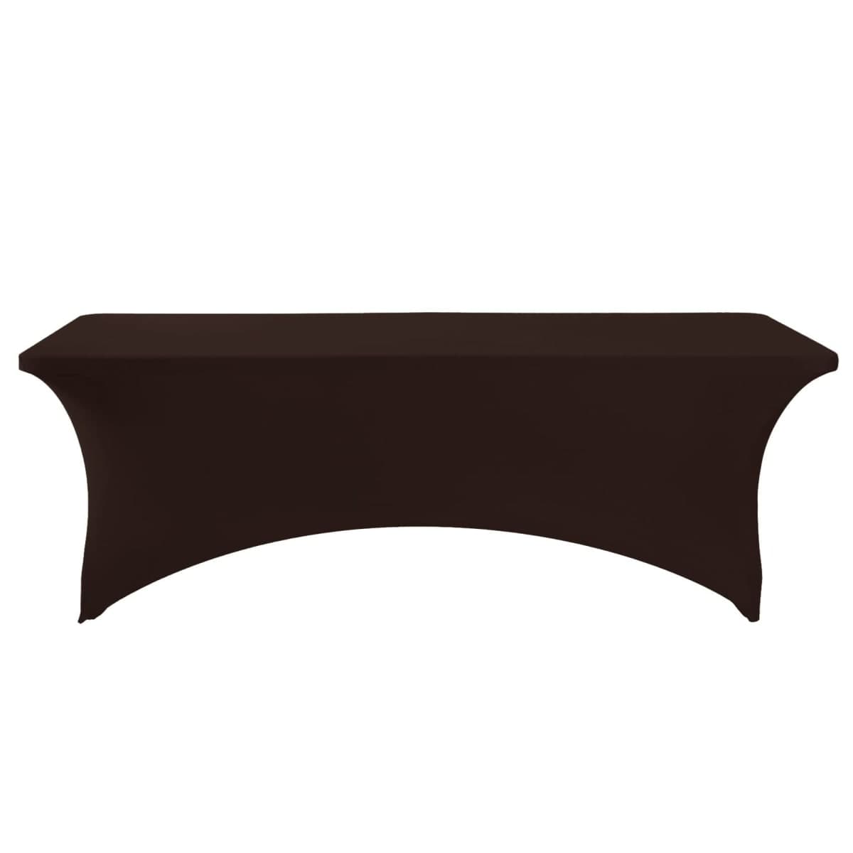 Hezuzo Spandex Table Cover for 8FT or 4ft or 6ft Table Universal Fitted Stretch Tablecloth for Party, Banquet, Wedding and Events-Chocolate thumbnail 2