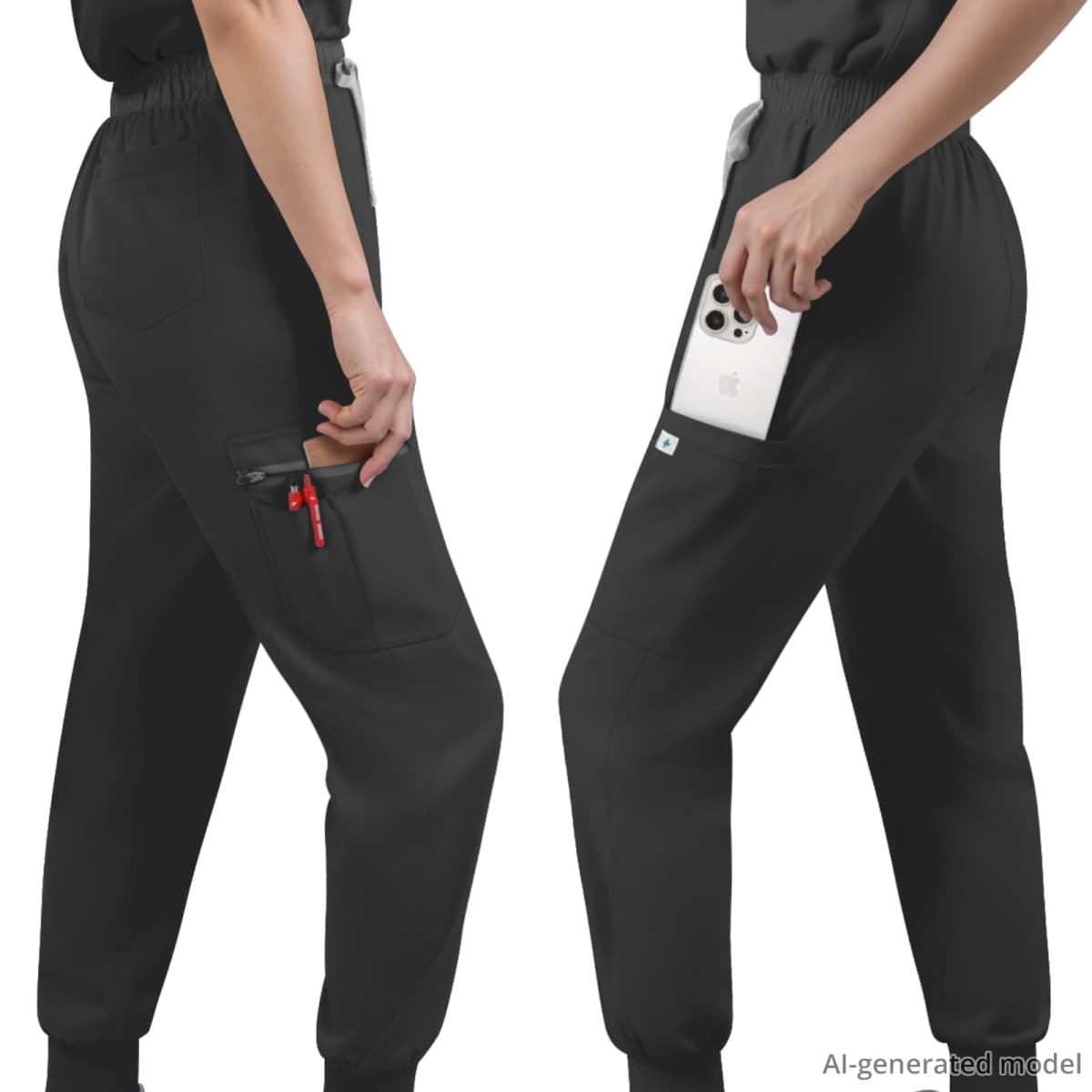 Scrubs for Women Set - Stretch Stand Collar & Jogger Pant with 11 Pockets thumbnail 5