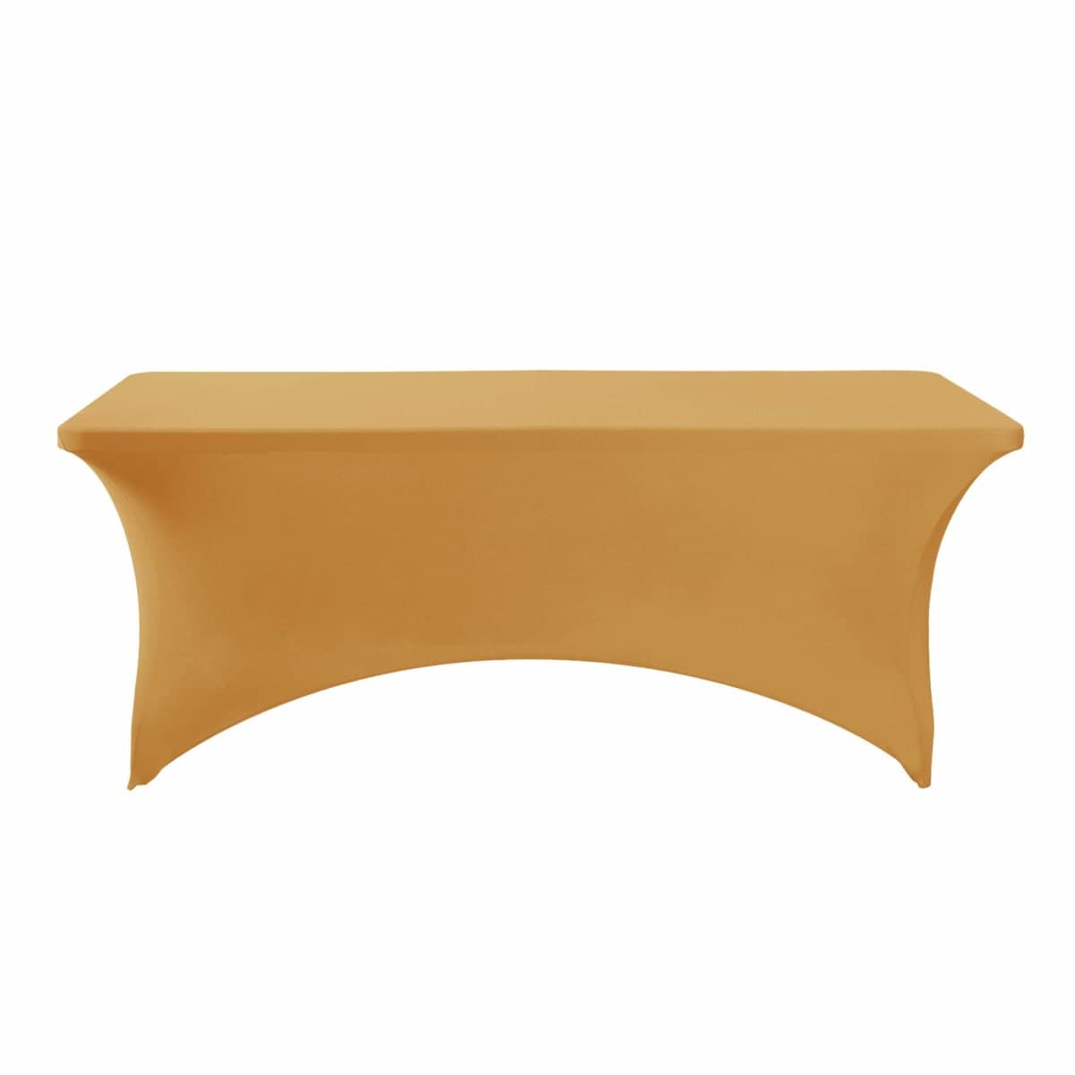 Hezuzo Spandex Table Cover for 6Ft Table Universal Fitted Stretch Tablecloth for Party, Banquet, Wedding and Events-Gold thumbnail 2