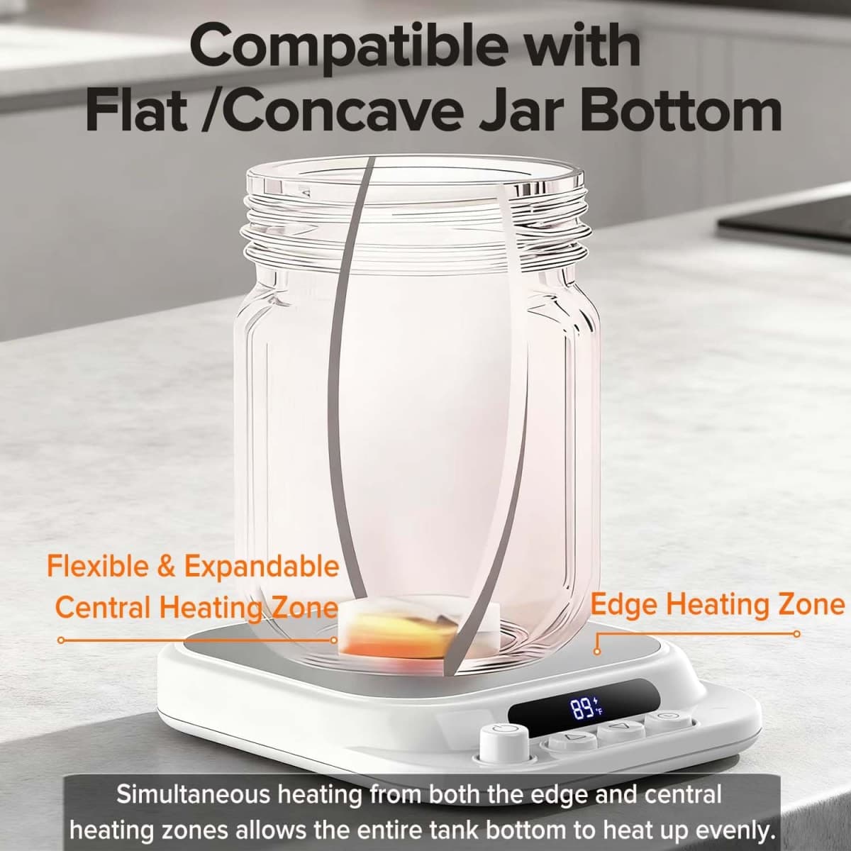 DesirSay Sourdough Starter Warmer,1℉ Precise Temperature Control(70-130℉),24H Timer,Compatible with Flat/Concave Jar Bottom for Home Baking thumbnail 2