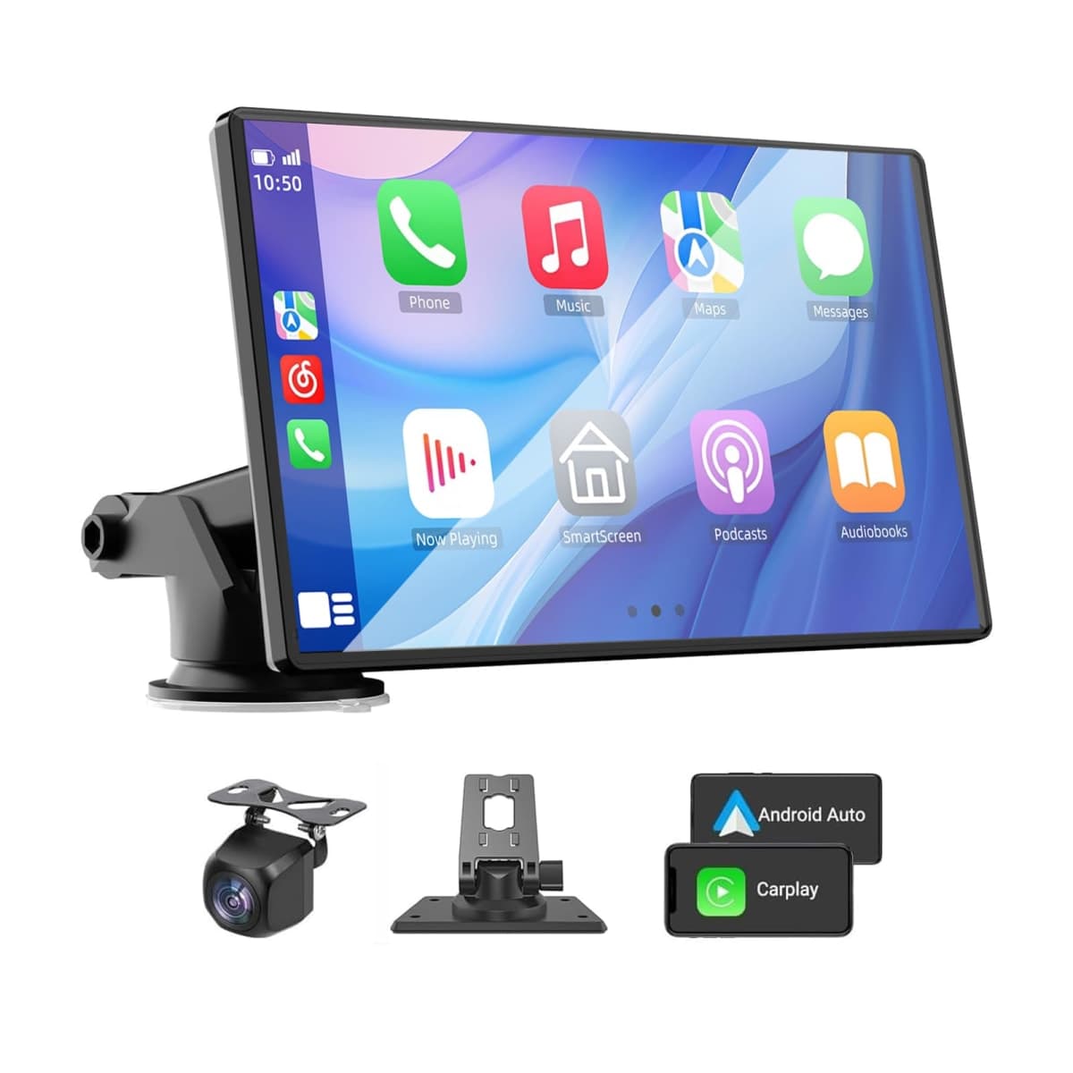VUKARUAL Wireless Carplay and Android Auto Screen for Car, 7" HD Portable Touch Screen Car Stereo with Bluetooth, Backup Camera, Navigation, Mirror Link for All Vehicles — image 1