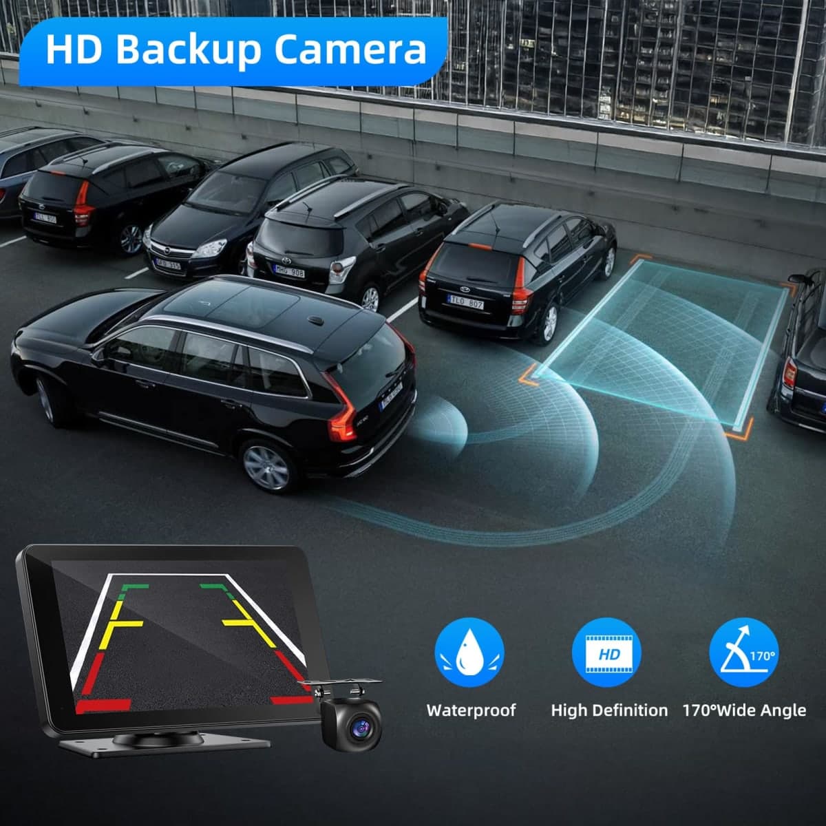 VUKARUAL Wireless Carplay and Android Auto Screen for Car, 7" HD Portable Touch Screen Car Stereo with Bluetooth, Backup Camera, Navigation, Mirror Link for All Vehicles thumbnail 3