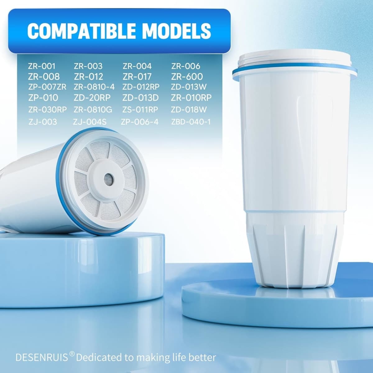 Upgraded Water Filter Replacement for Zero Pitcher and Dispenser ZR-001 ZR-004 ZP-006 ZR-017, Multi-Stage Filter System, Effectively Reducing Lead, Chromium, PFOA, and PFOS Contaminants, Pack of 12 thumbnail 2