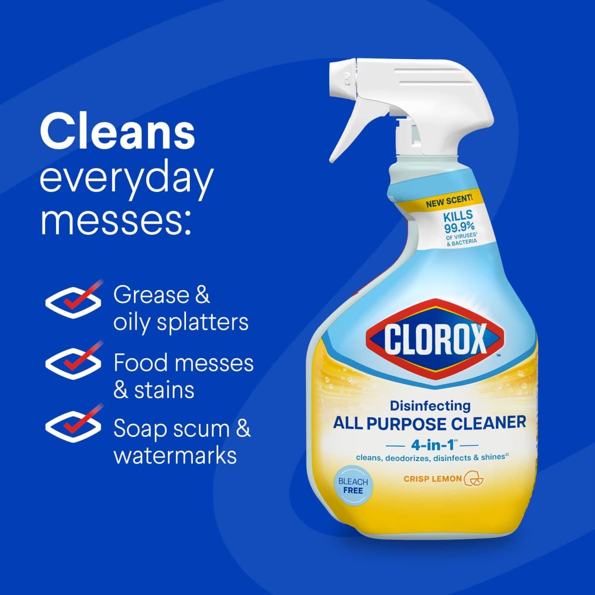 Clorox Disinfecting All-Purpose Cleaner, 32 fl. Oz., and Bathroom Cleaner, Bleach Free, Household Essentials, Cleans Dirt and Grime Off Most Surfaces and Countertops, 32 fl. oz. thumbnail 3