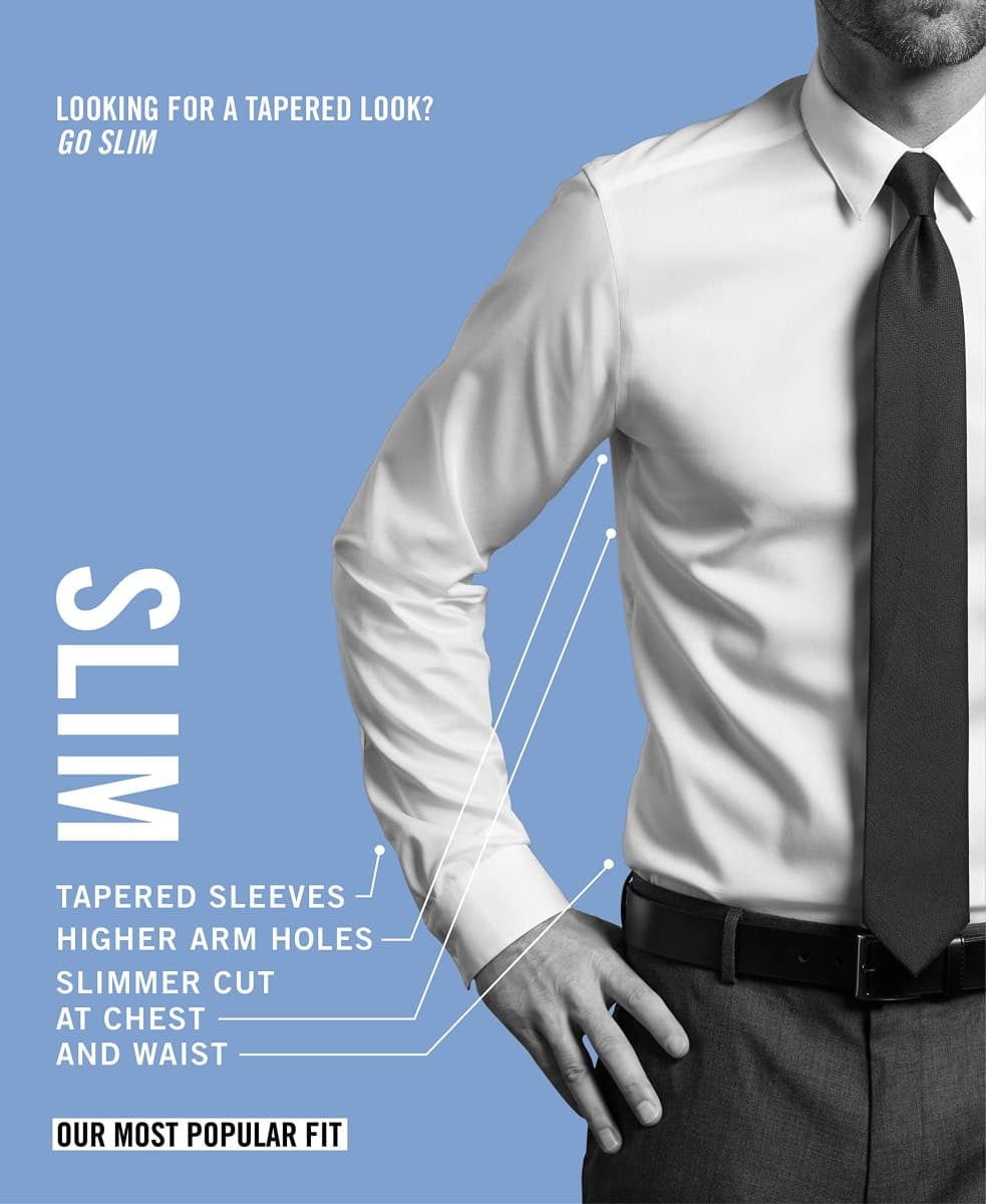 Van Heusen Men's Dress Shirt Slim Fit Flex Collar Stretch Solid, Blue Frost, 18.5" Neck 34"-35" Sleeve thumbnail 4