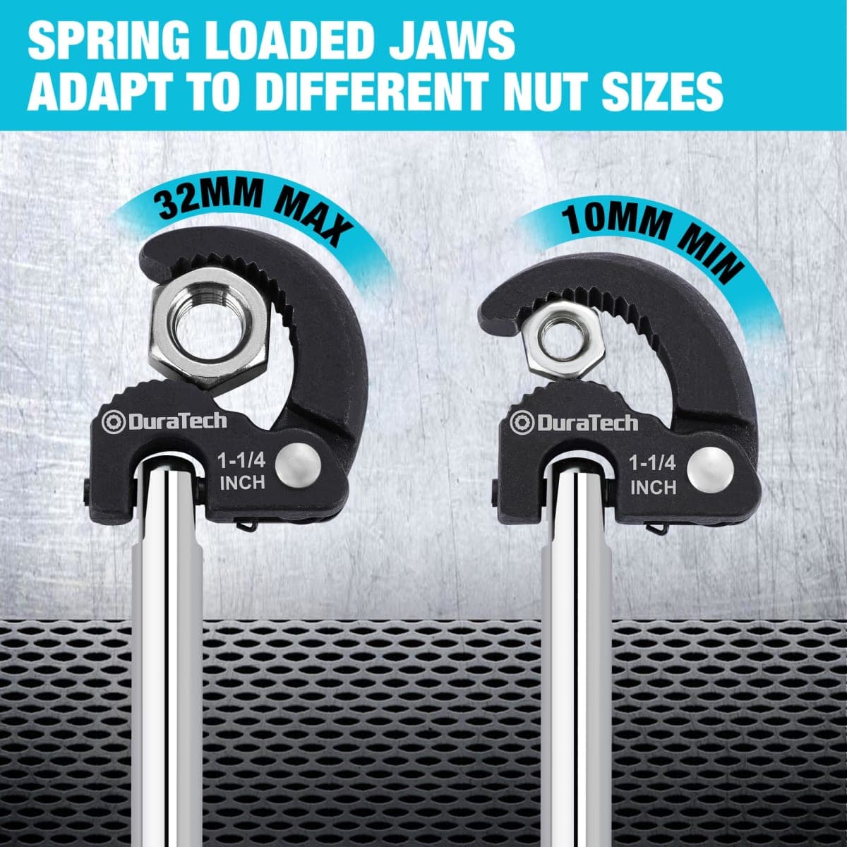 DURATECH 11" Basin Wrench, Sink Wrench, Adjustable Tap Nut Spanner Basin Spanner, Capacity of 3/8" to 1-1/4" for Fixing Back and Union Nuts Under Sink thumbnail 4