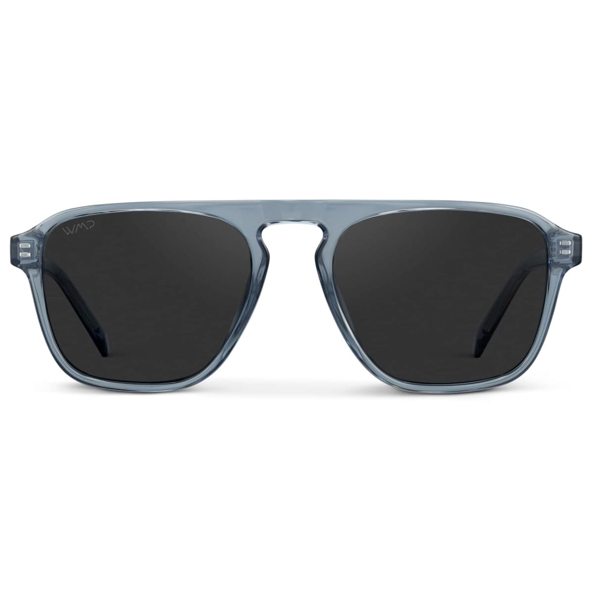 WearMe Pro Polarized Modern Aviator One-Bridge Square Mens Sunglasses, Denim Blue / Black Lens, One Size thumbnail 2