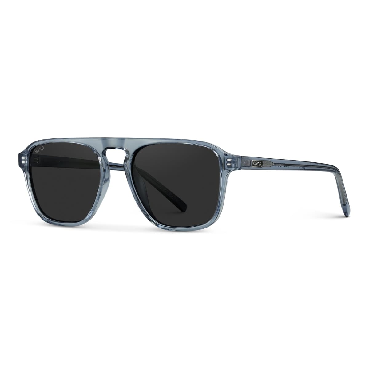 WearMe Pro Polarized Modern Aviator One-Bridge Square Mens Sunglasses, Denim Blue / Black Lens, One Size thumbnail 4