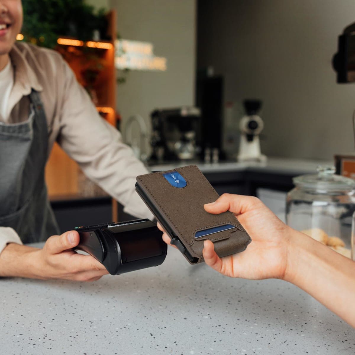 Card Wallet for Men Slim Minimalist: Smart Pop Up Wallets with Money Clip - RFID Front Pocket Credit Card Holder - Gift for Men Husband, Carbon Black S5, Smart Wallet, Minimalist thumbnail 4