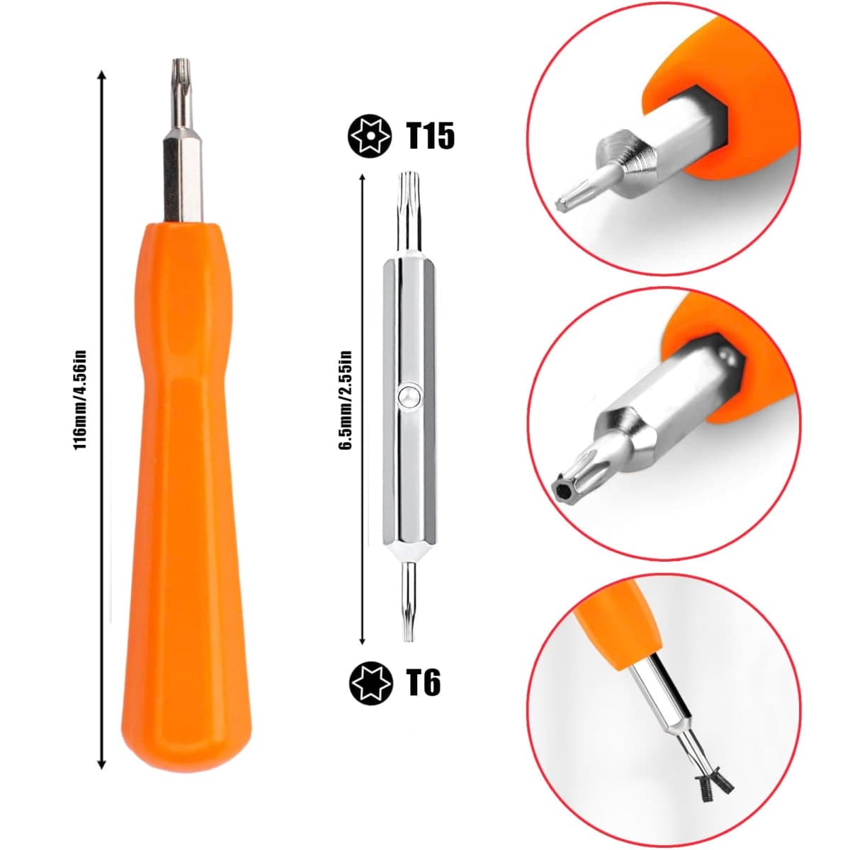 Replacement for Ring Doorbell Screwdriver, Compatible with Ring Doorbell Charger Cord, Fit for Video Doorbell, Video Doorbell 2 4 3 and Pro Charging Cable Orange Tool Kit thumbnail 2
