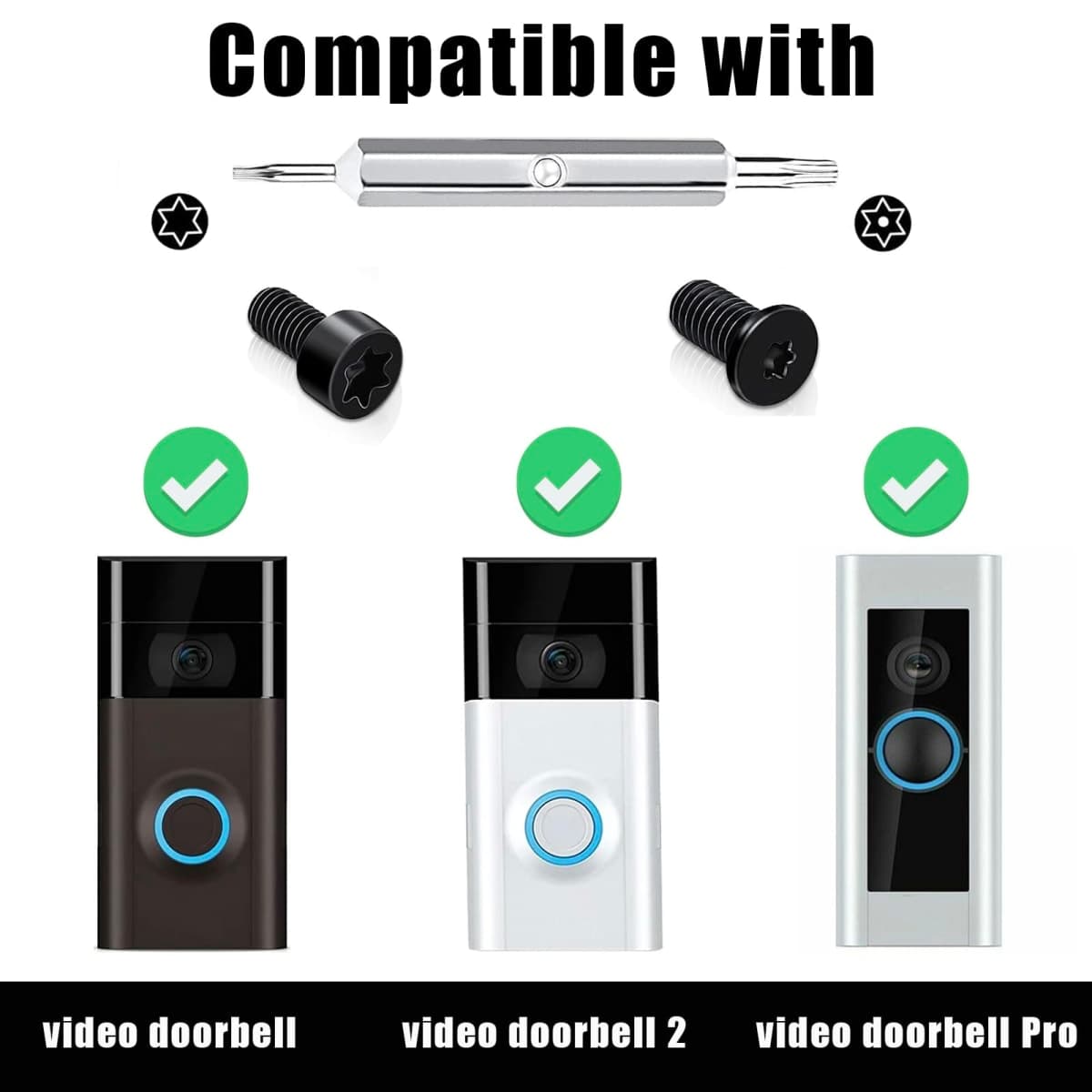 Replacement for Ring Doorbell Screwdriver, Compatible with Ring Doorbell Charger Cord, Fit for Video Doorbell, Video Doorbell 2 4 3 and Pro Charging Cable Orange Tool Kit thumbnail 3