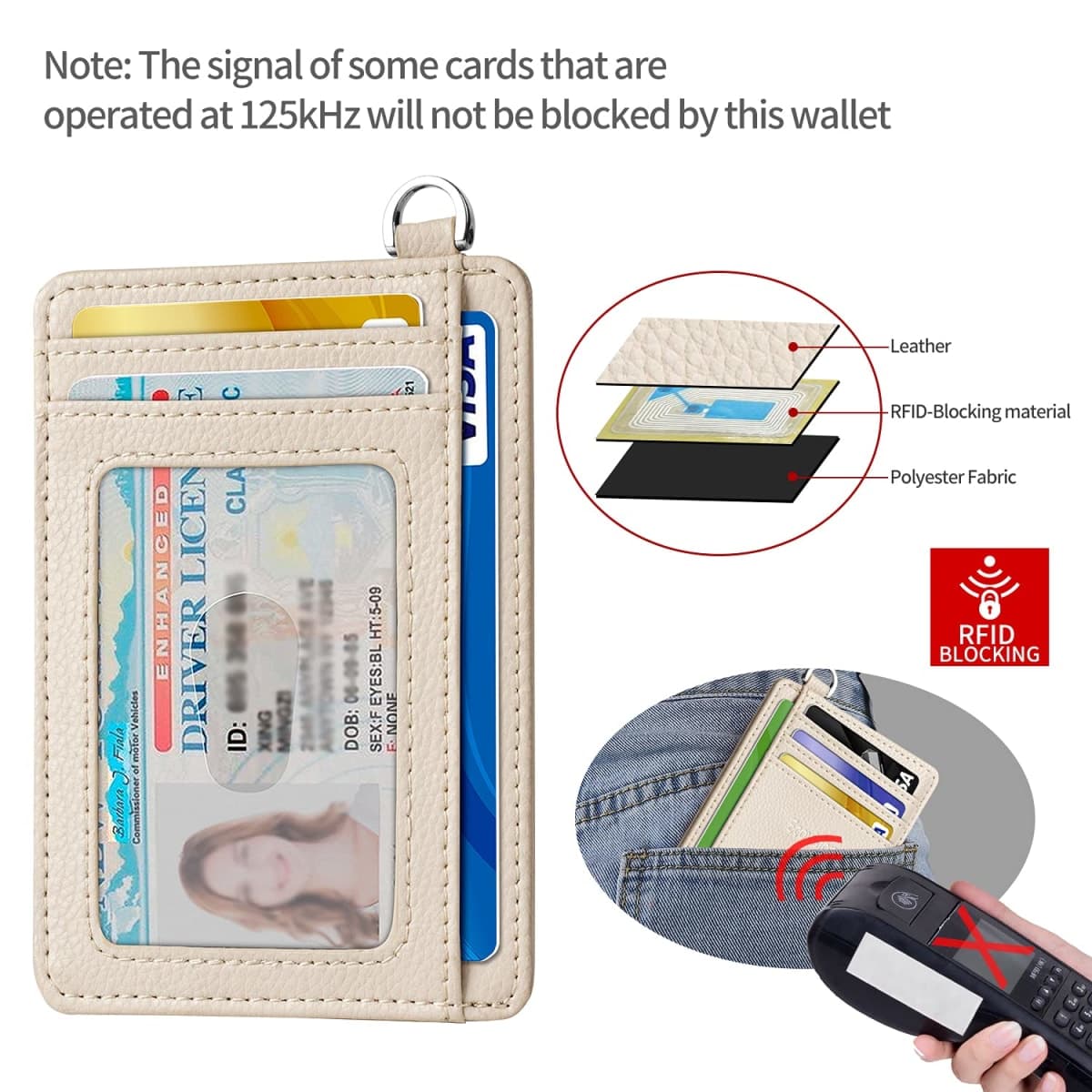EcoVision Slim Minimalist Front Pocket Wallet, RFID Blocking Credit Card Holder Wallet with Detachable D-Shackle for Men Women thumbnail 4
