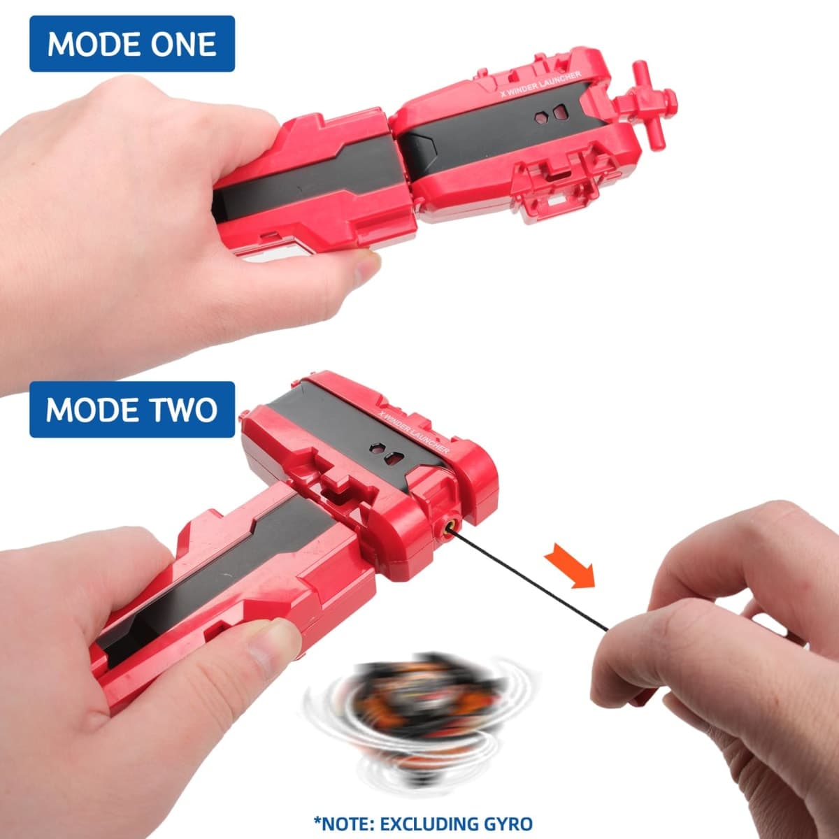 2 Pack X String Launchers Grips, Only Work with X Right-Spin Top(Red+Black) thumbnail 2