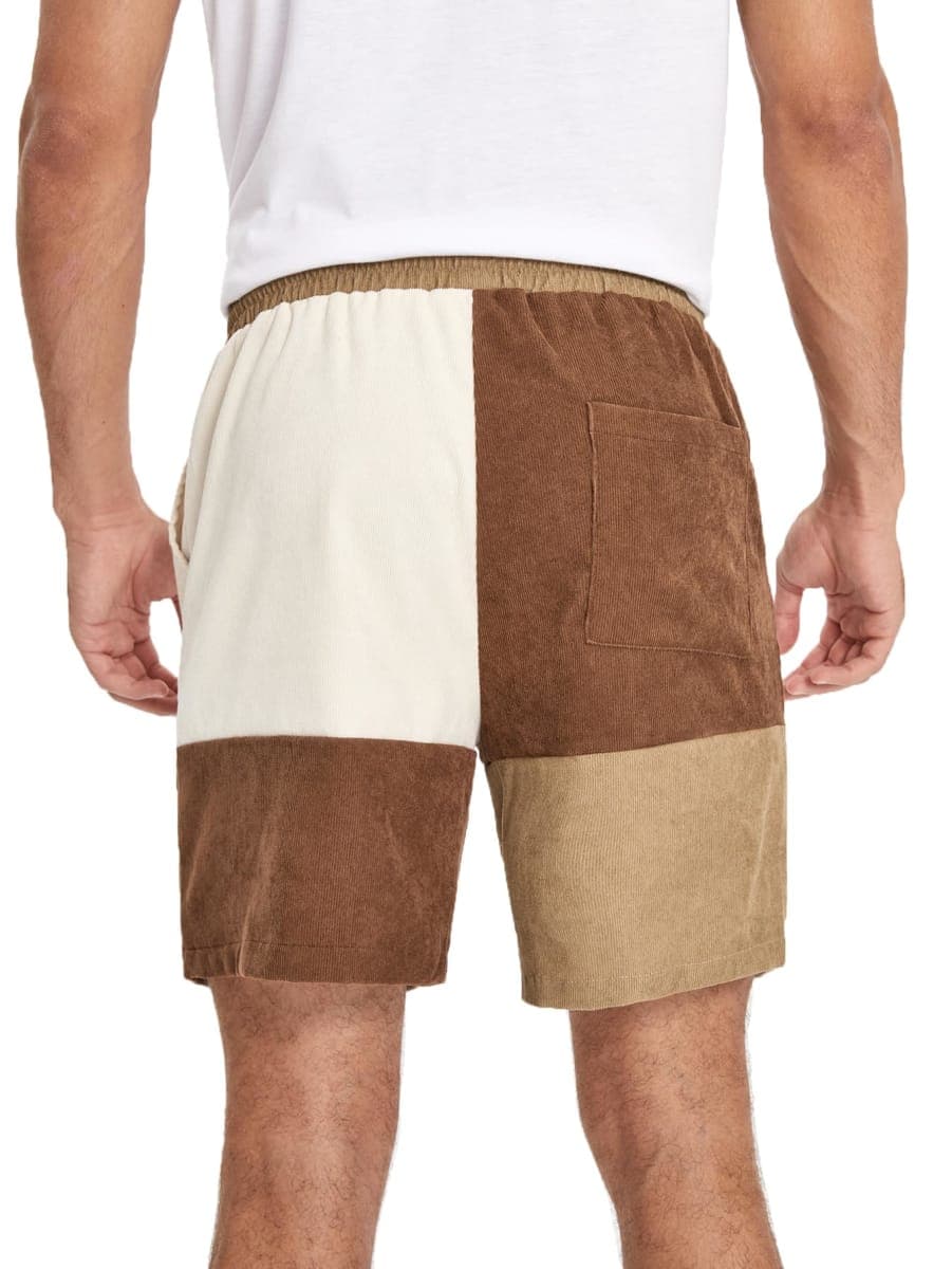 WDIRARA Men's Colorblock Drawstring Waist Summer Shorts Corduroy Casual Short with Pockets, Multi Color, Medium thumbnail 5