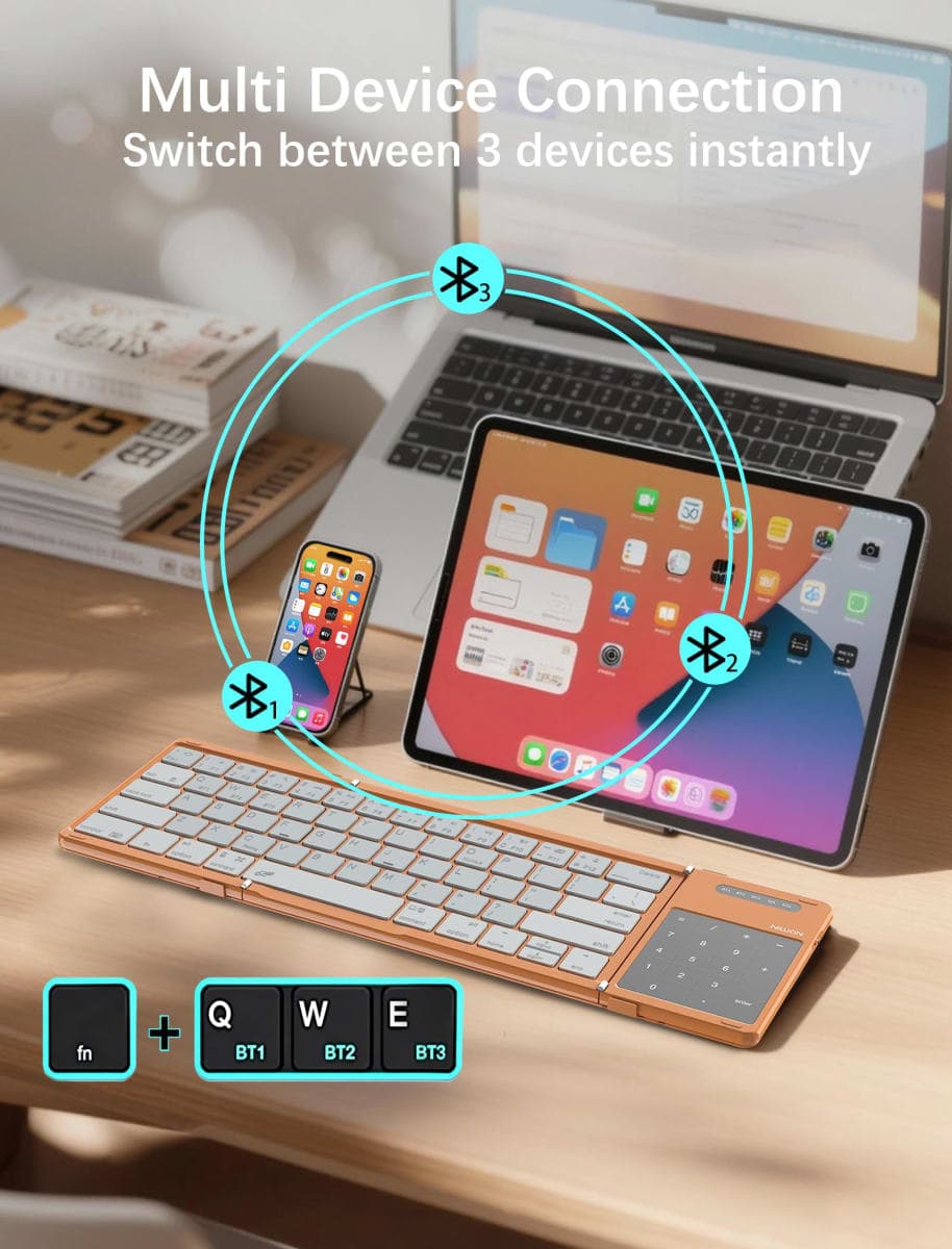 Nillkin Cube Pocket Upgraded Foldable Keyboard with Touchpad & Number Pad thumbnail 3