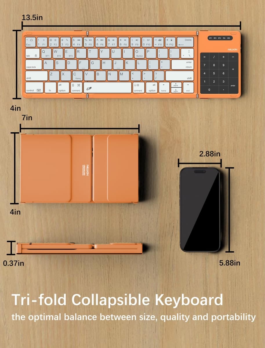Nillkin Cube Pocket Upgraded Foldable Keyboard with Touchpad & Number Pad thumbnail 4