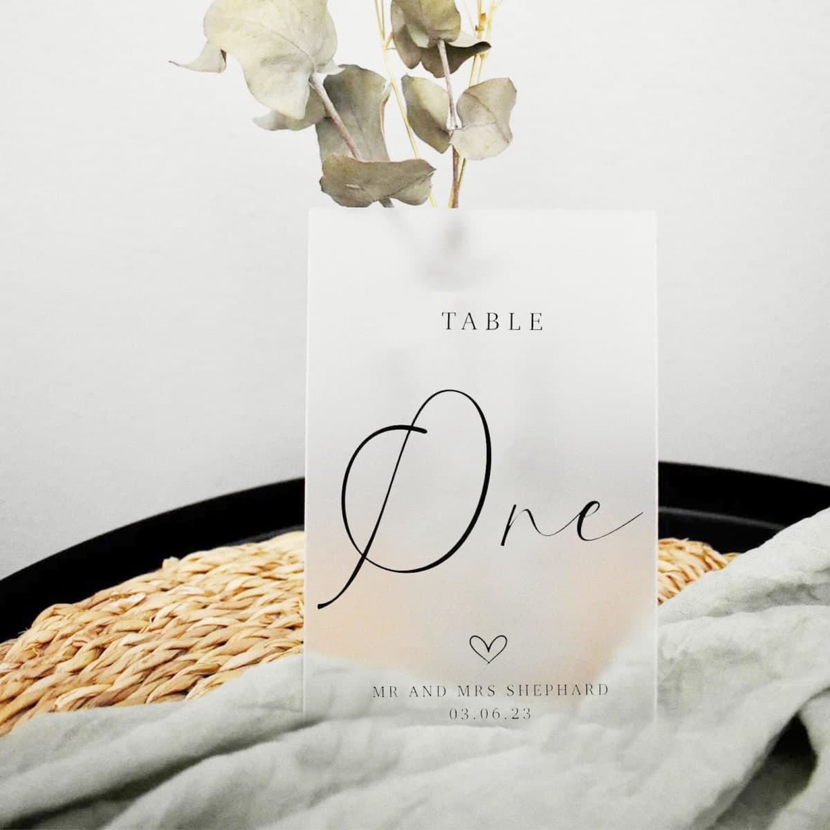 JINMURY 5x7 Inch Frosted Acrylic Sign with Stand | 10 Pack Blank Frosted Acrylic Table Signs and Base for DIY Wedding Table Numbers, Wedding Signage, Events& Parties (Frosted, 5x7 Inch) thumbnail 4