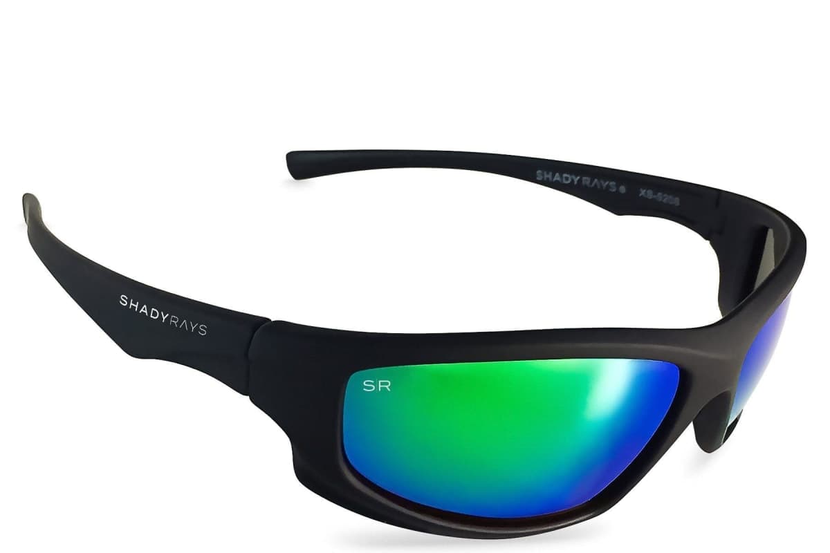 Shady Rays Polarized Sport Sunglasses X Series, Black, Emerald thumbnail 2