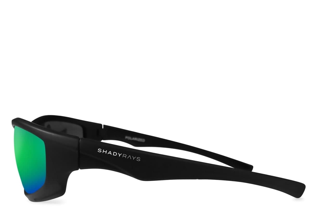 Shady Rays Polarized Sport Sunglasses X Series, Black, Emerald thumbnail 3