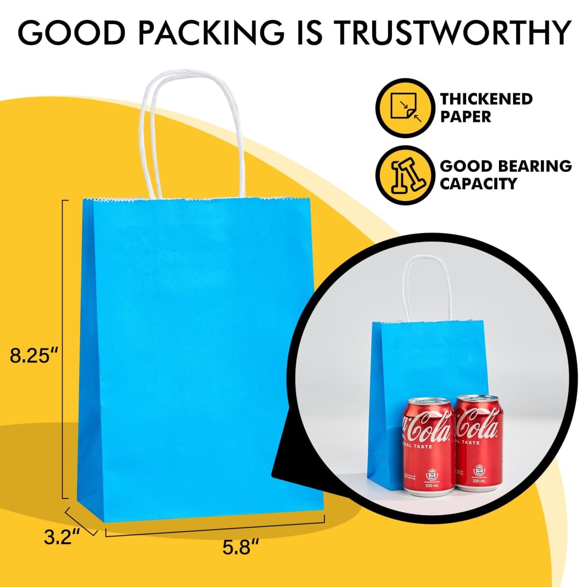 RACETOP Gift Bags with Handles 32 Pack 5.8x3.2x8.25 in, Small Paper Bags thumbnail 2