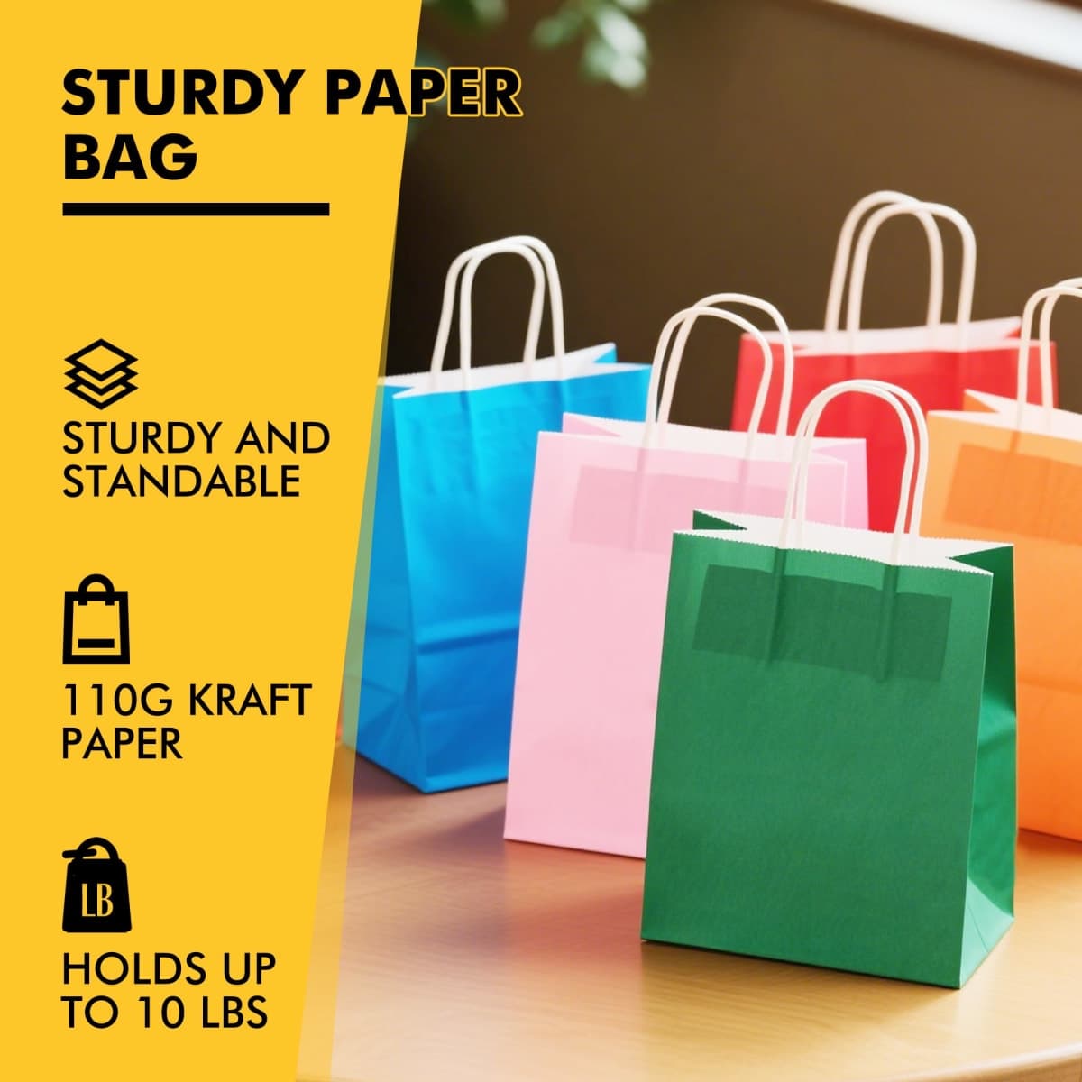 RACETOP Gift Bags with Handles 32 Pack 5.8x3.2x8.25 in, Small Paper Bags thumbnail 5