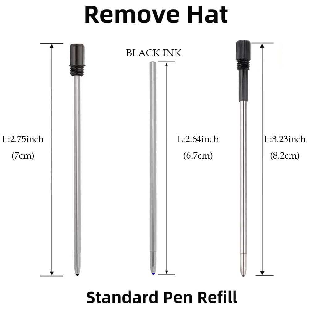 4 in 1 Multi Function Refillable and Retractable Multi Color Pen Refill,Black Red Blue Ballpoint Pen Refill, Multicolor Pen Gift for Journaling (10 Black) thumbnail 2