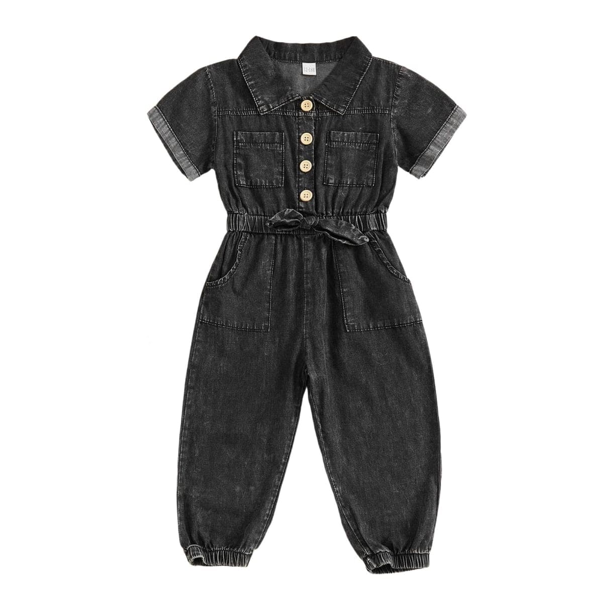 Ledy Champswiin Summer Toddler Girl Jumpsuit Shorts Little Girl Overalls Clothes Baby Jean Romper Jumpsuit One Piece Outfit, Jumpsuit Pant Black, 4-5T — image 1