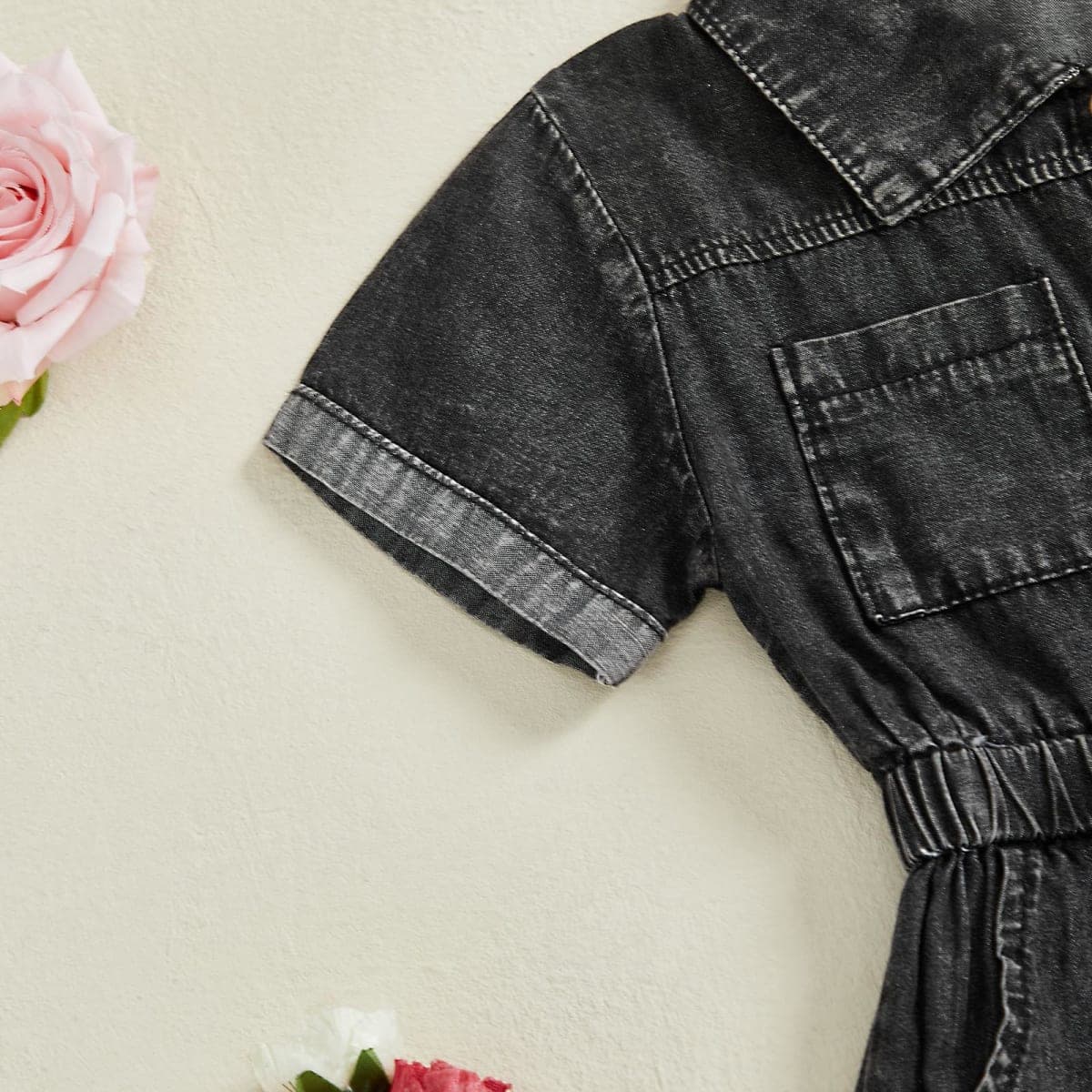 Ledy Champswiin Summer Toddler Girl Jumpsuit Shorts Little Girl Overalls Clothes Baby Jean Romper Jumpsuit One Piece Outfit, Jumpsuit Pant Black, 4-5T thumbnail 5
