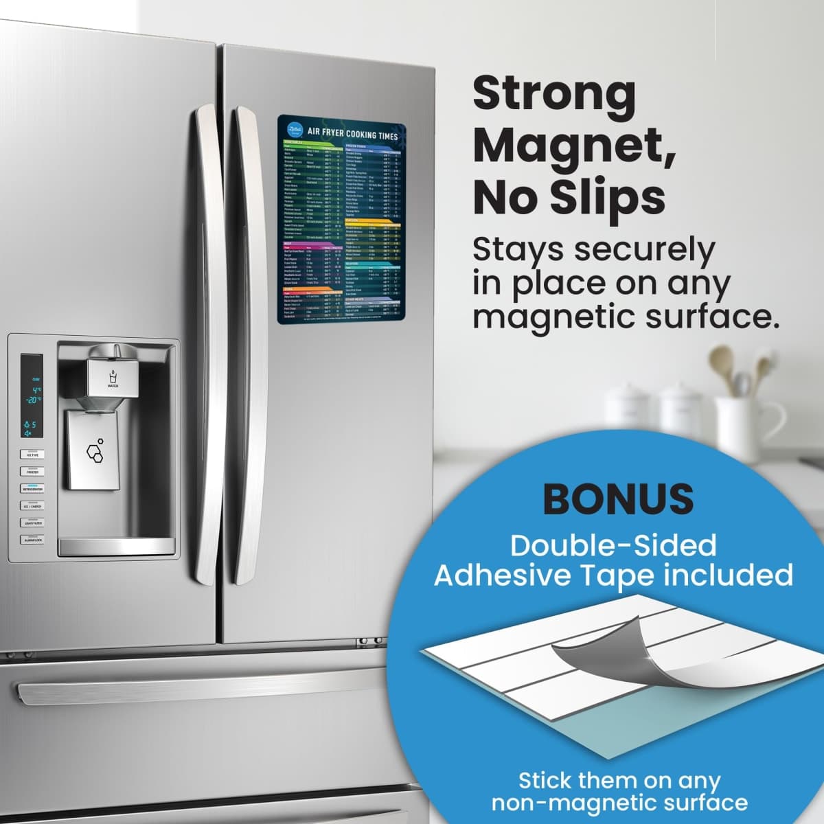 Lotteli Kitchen Air Fryer Magnetic Cheat Sheet Set, Black thumbnail 3