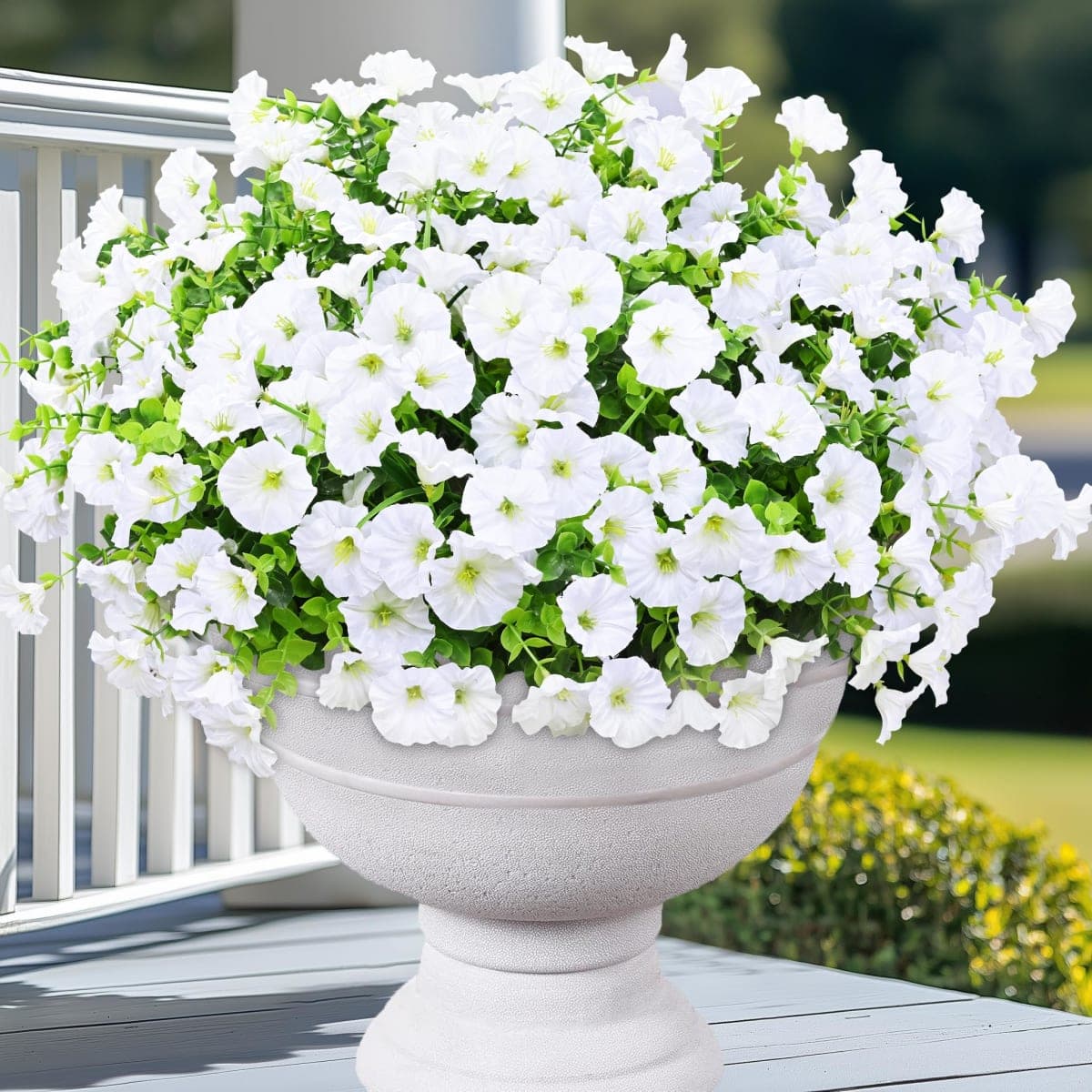 26 Bundles Artificial Flowers for Outdoors, White Fake Outdoor Flowers — image 1