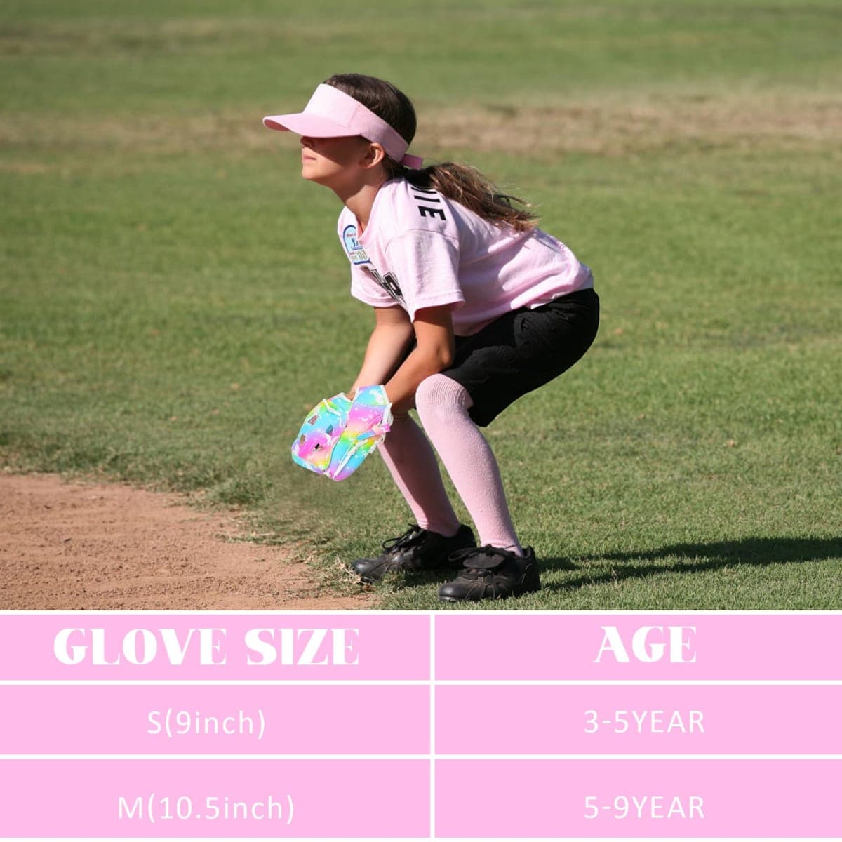 Ausletie Kids Baseball Glove,Softball Gloves,Baseball Softball Mitt for Kids Girls Toddlers, Tee Ball Glove for Training and Beginner Play, Left Hand Glove, Right Hand Throw thumbnail 5