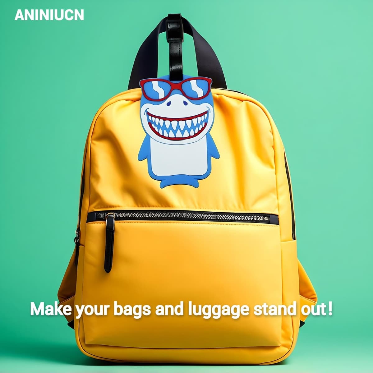 ANINIUCN Luggage Tag Cute Funny Silicone ID Luggage Tags for Suitcases Bag Travel Accessories Perfect for Teens Adults, Shark, 4 inches x 2.6 inches x 0.2 inches thumbnail 4