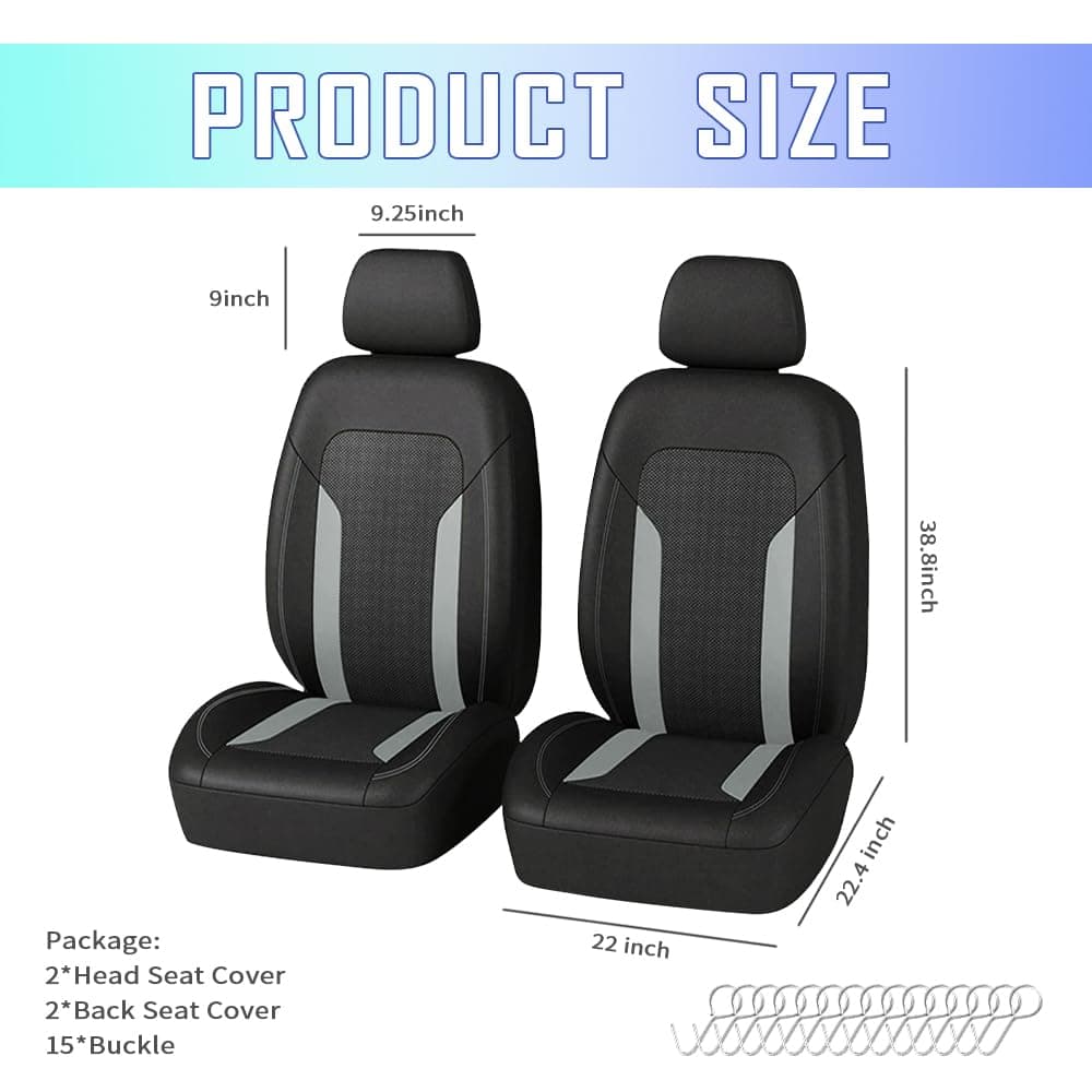 4PCS Cooling Car Seat Covers,Breathable Front Seat Covers with Mesh Construction and Foam Padding,Car Seat Protector to Reduce Back Sweating,Universal Car Interior for Car SUV (Gray) thumbnail 2