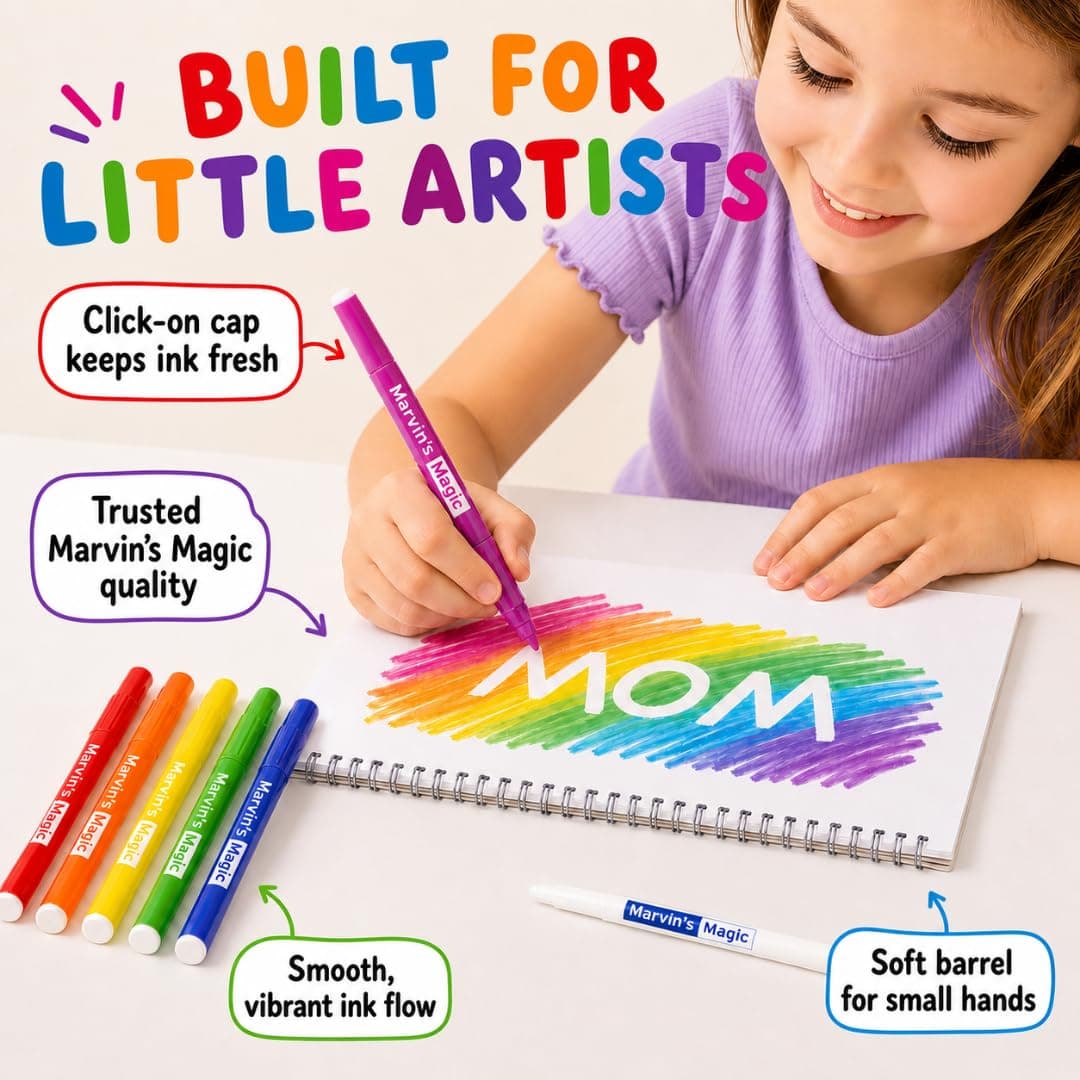 Marvin's Magic - NEW x 30 Amazing Magic Pens - Color Changing Magic Pen Art - Create 3D Lettering or Write Secret Messages - Includes 30 Magic Pens thumbnail 4