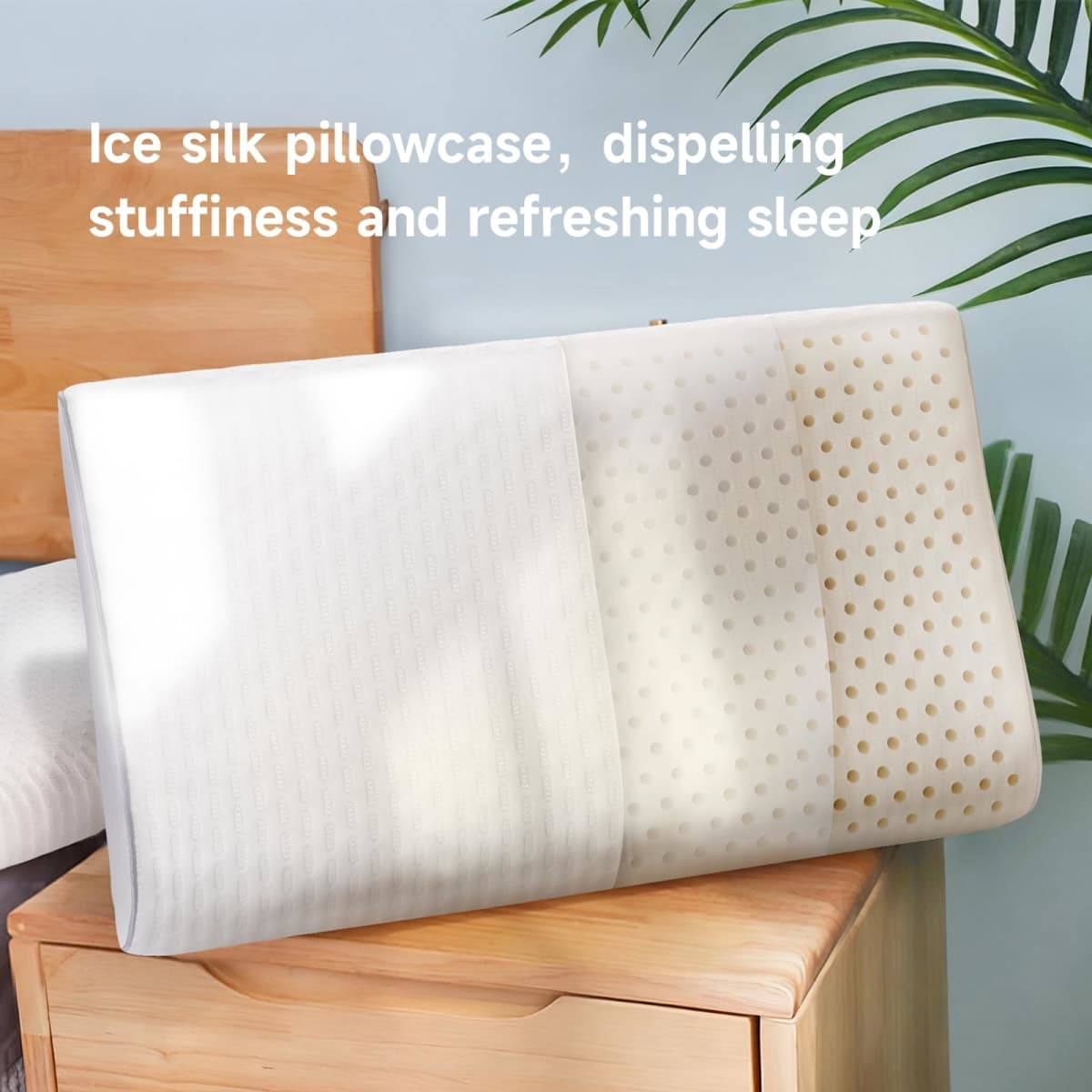slegox Latex Pillow, Medium Soft Latex Foam Pillow for Sleeping with Removable Cotton Inner Cover, Side and Stomach Sleepers, Helps Relieve Pressure thumbnail 4