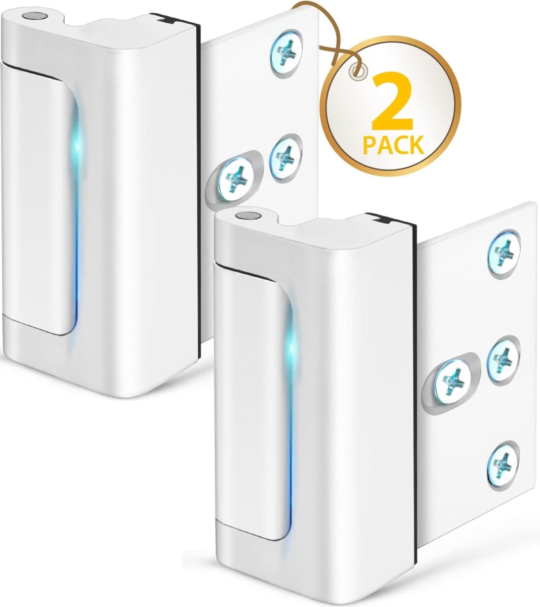 Home Security Door Lock, Childproof Door Reinforcement Lock with 3" Stop Withstand 800 lbs for Inward Swinging Door, Upgrade Night Lock to Defend Your Home (White-2 Pack) thumbnail 5