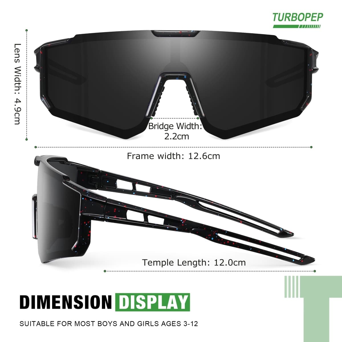 TURBOPEP 3 Pack Kids Polarized Sunglasses - Youth Baseball Sunglasses for Boys Girls Age 3-12 Sports UV Protection Goggles thumbnail 2
