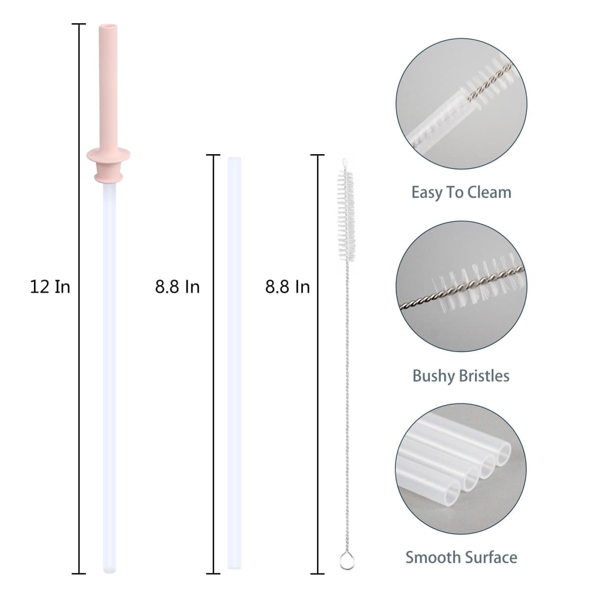 KLOWOAH Replacement Straws and Bite Valve for Hydro Flask Around Travel Tumbler 40oz 32oz 28oz 20oz,with 1 Brush (4 colors) thumbnail 2